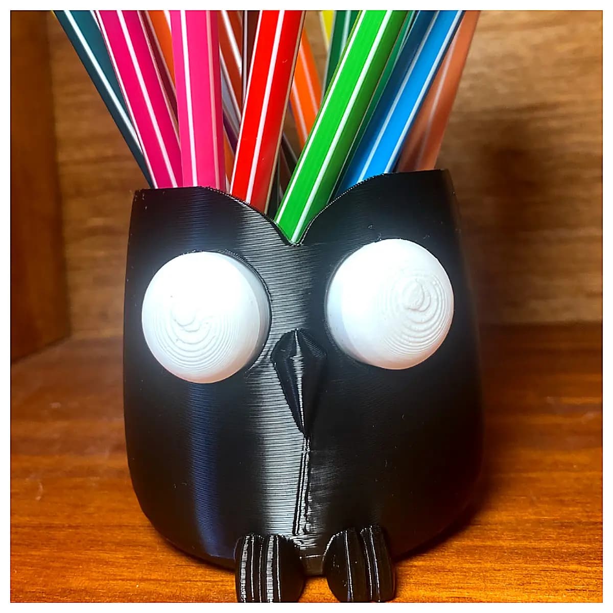 Owl Pen Holder Creative Desktop Organizer Decorative Figurine Office Study Supplies Bird Decoration Multi Purpose Shelf Suitable for Desk Learning Spa