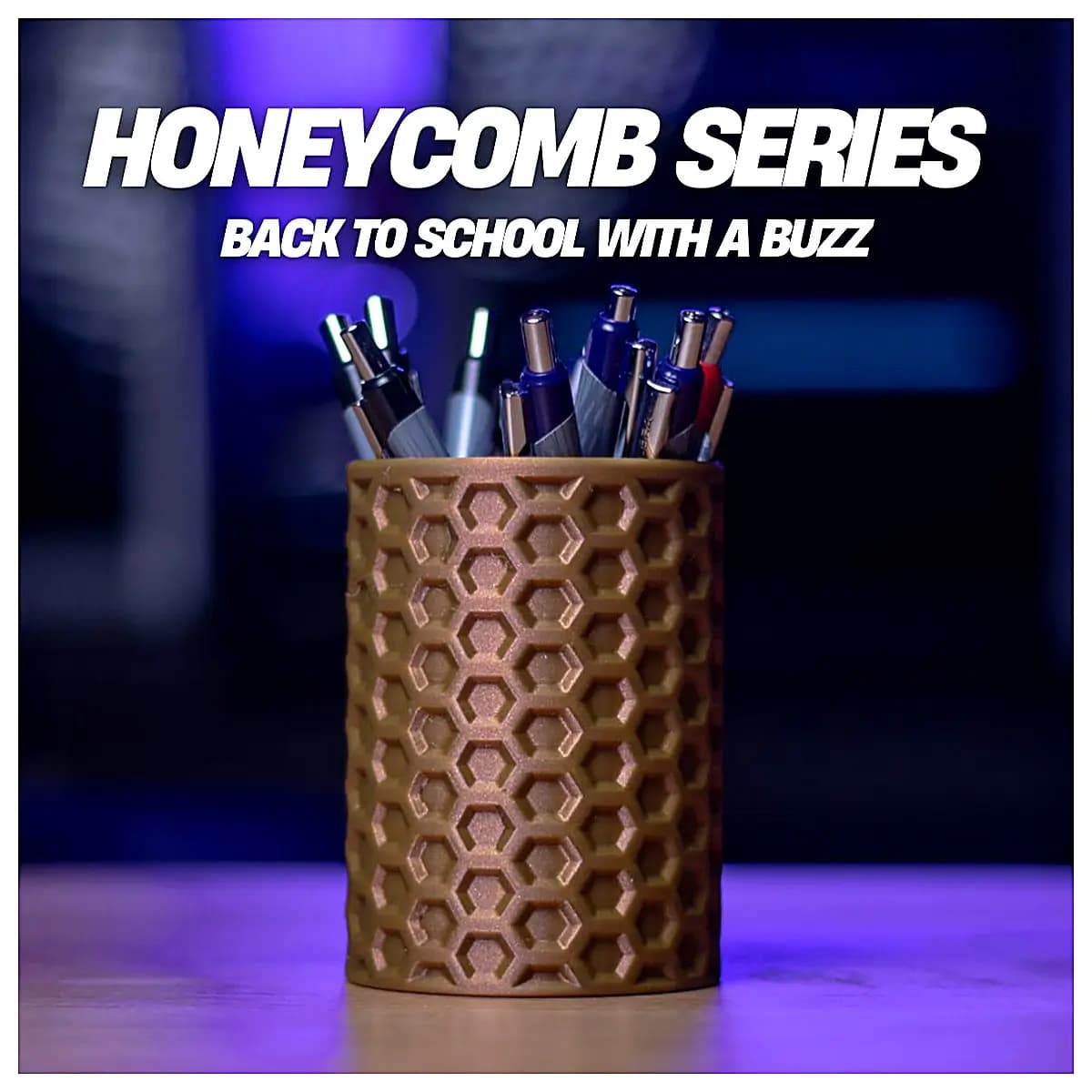 Honeycomb Pencil Case Student Backpack Accessories Phone Stand Pen Holder Organizer Storage Box Study Supplies Simple Design