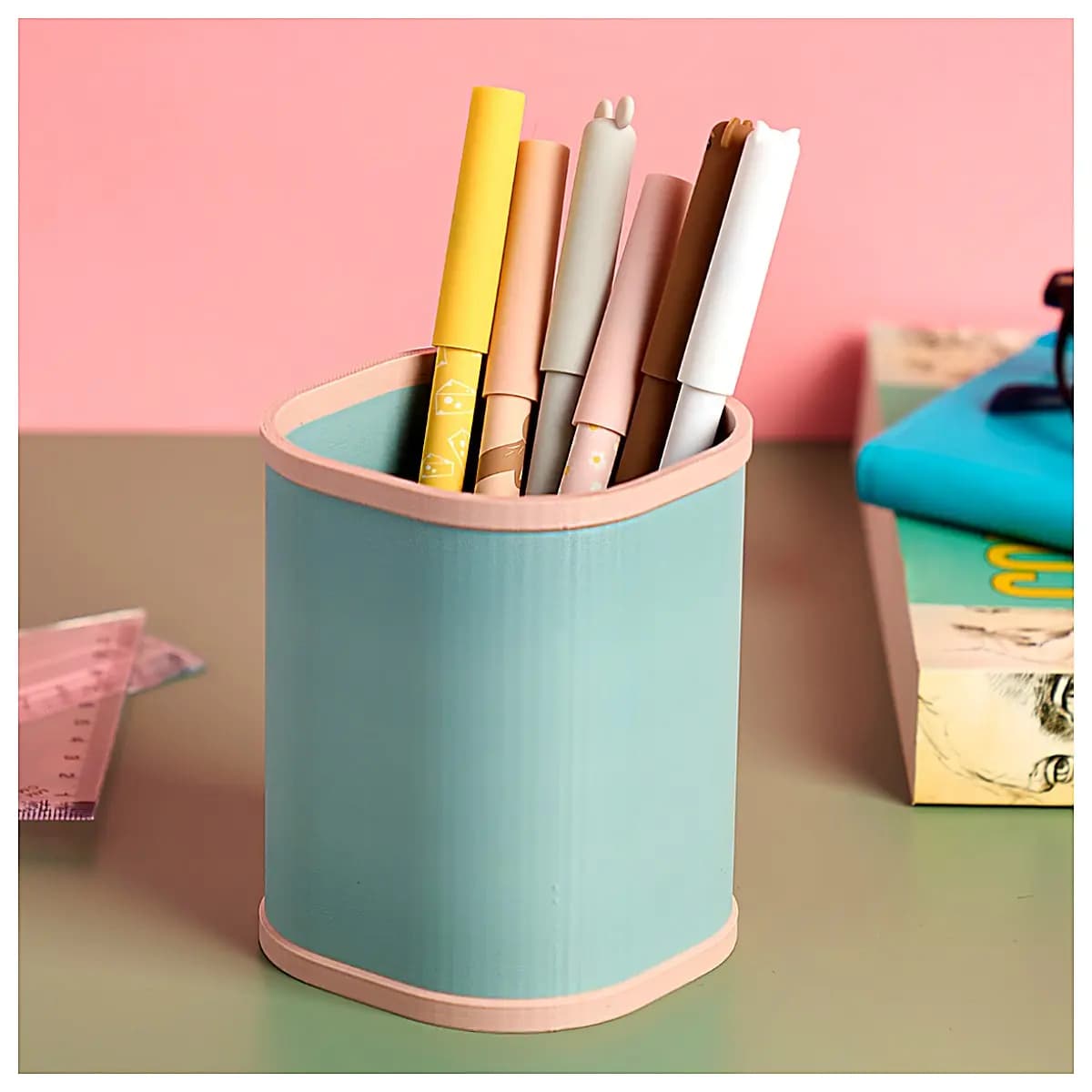 Office Pen Holder Organizer Desk Storage Pen Case Accessory Multi Function Pen Box Student Pen Holder Desktop Organizer Pen Accessories