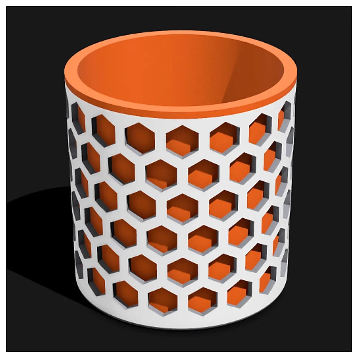 Hexagonal Cup Holder Pencil Case Geometric Shape Desk Organizer Creative Home Decor Office Study Supplies Angled Design