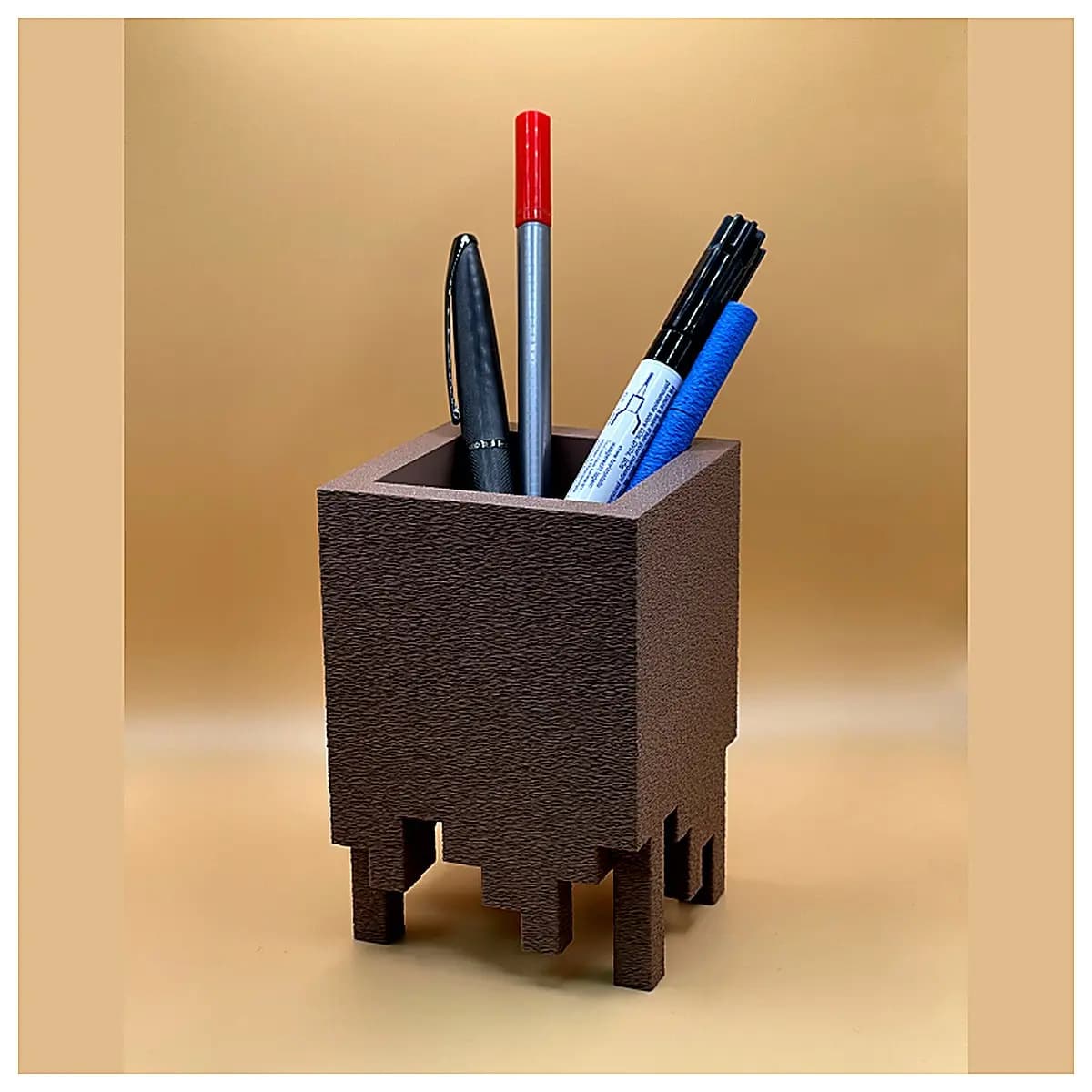 Pixel Art Pencil Holder Creative Desktop Decoration Drawing Tools Office Supplies Mobile Phone Stand Phone Accessories Pixel Art Decoration