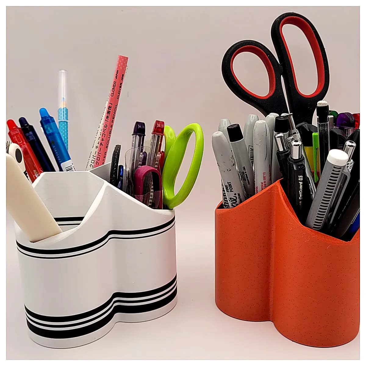 3 Cup Pen Holder Desktop Organizer Multi Functional Desk Storage Box Creative Storage Office Study Supplies Simple Storage Container