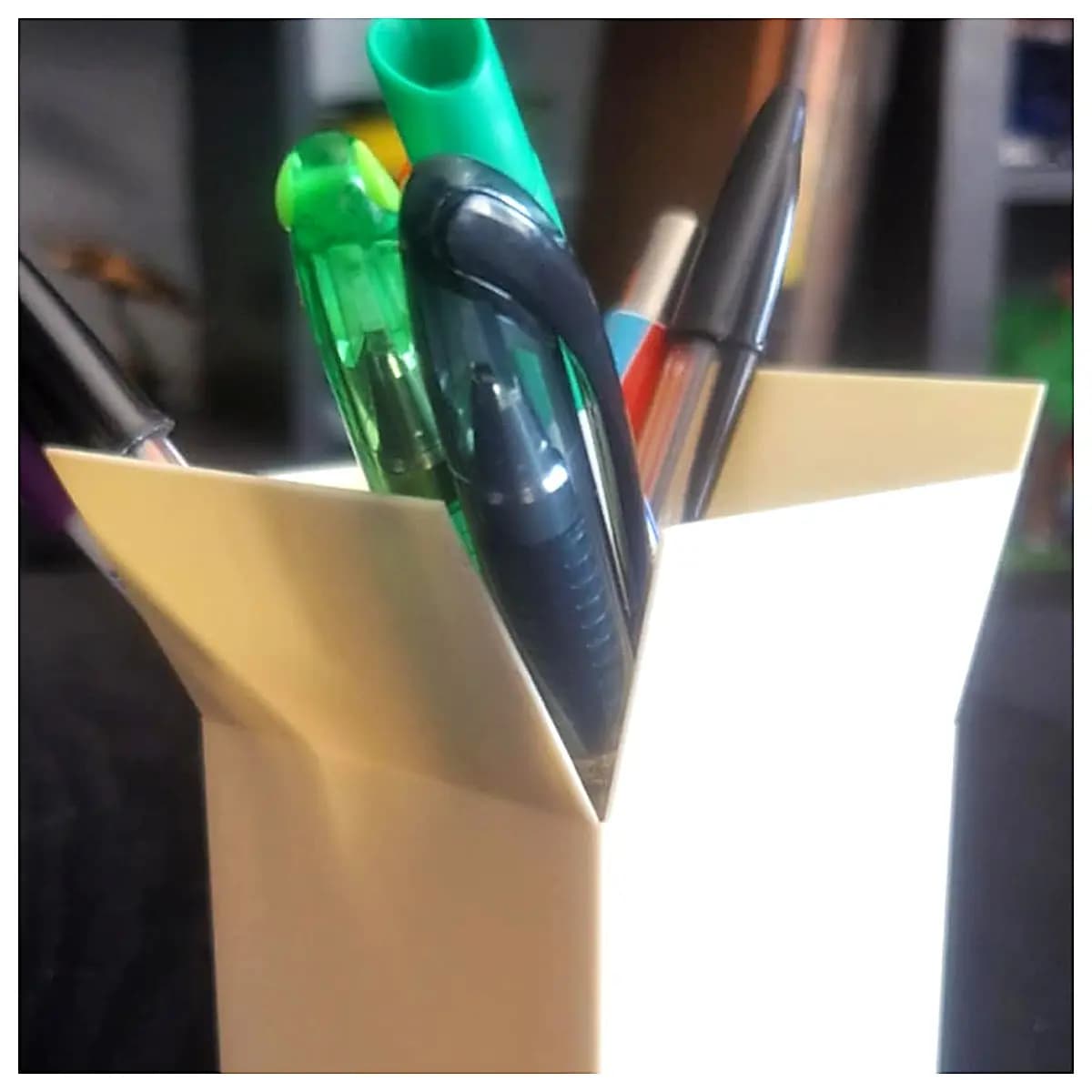 Paper Box Pencil Holder Desk Organizer Office Supplies Pen Case Storage Box Creative Desktop Accessory for Computer Laptop Tablets