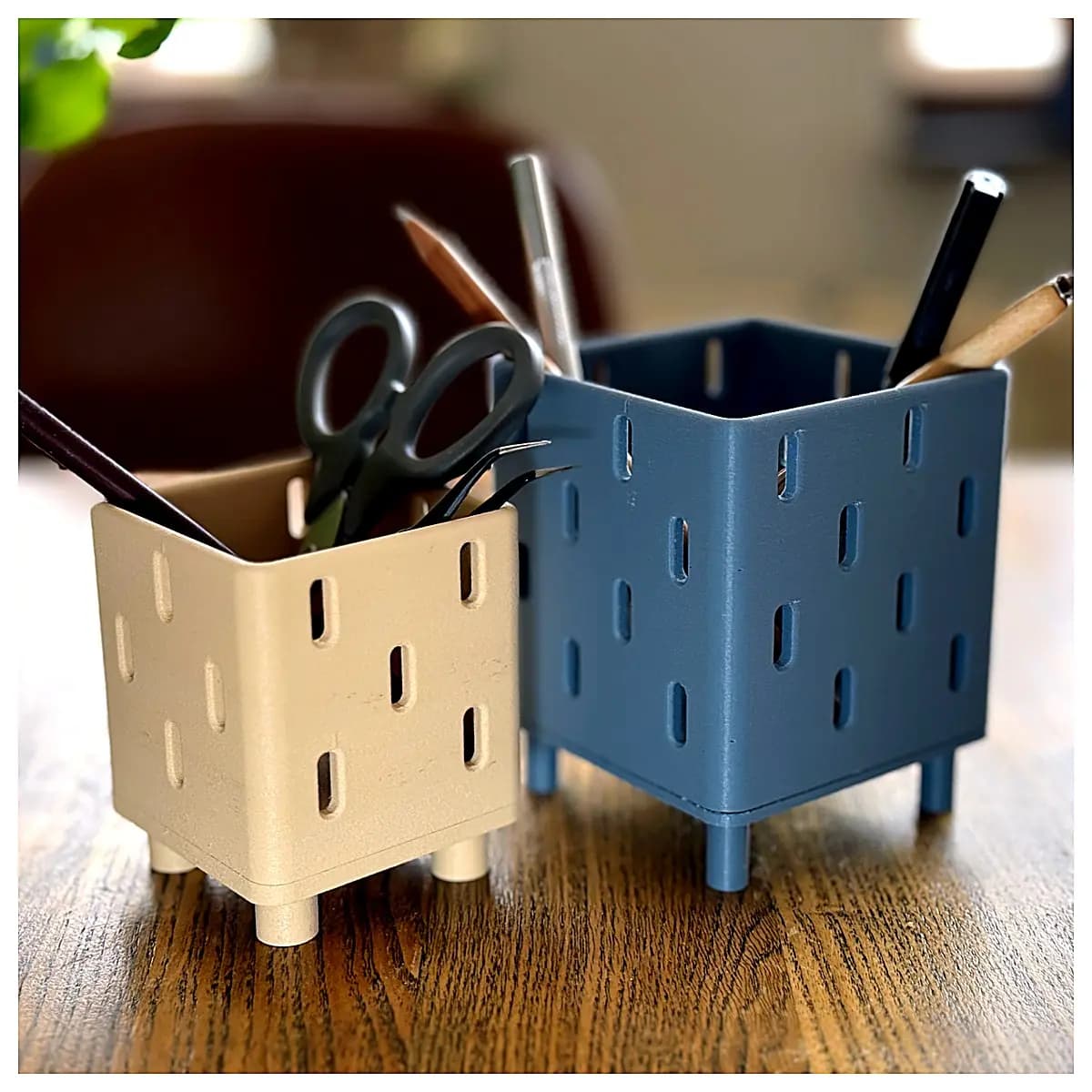 Desktop Organizer Cube Pencil Holder Desk Storage Solution Multi Compartment Holder Office Accessory Creative Decoration