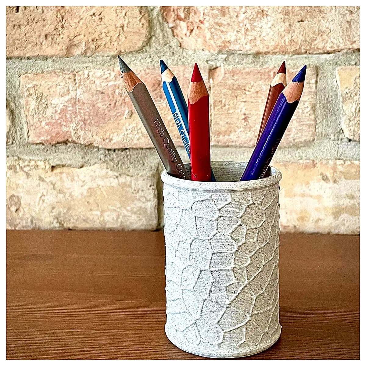 Voronoi Pencil Holder Tube Organizer Pencil Case Accessory Desktop Storage Pen Supply Holder Multi Slot Design