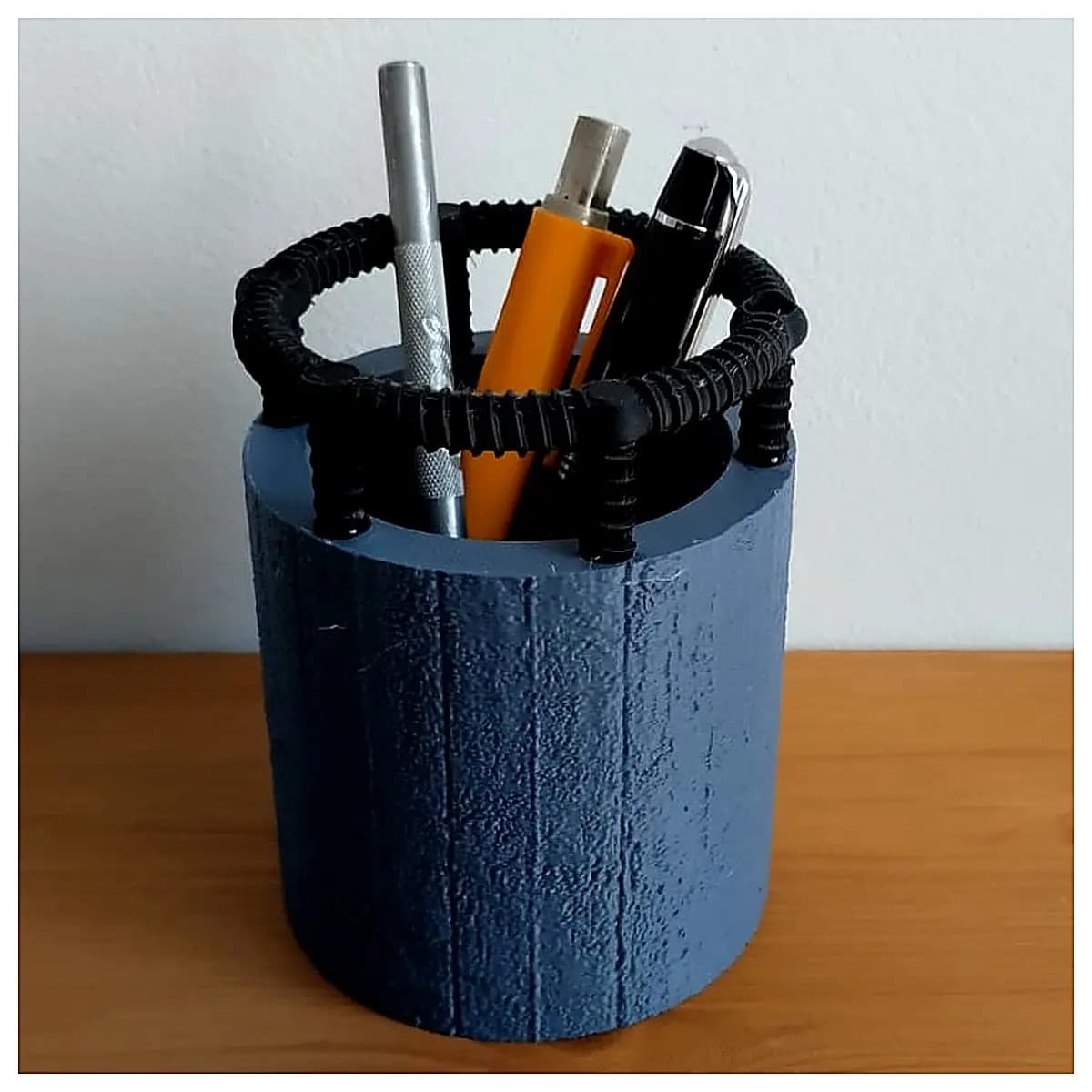 Concrete Pencil Holder Cylinder Desk Organizer Multi Function Wall Mounted Storage Solutions Creative Home Decor