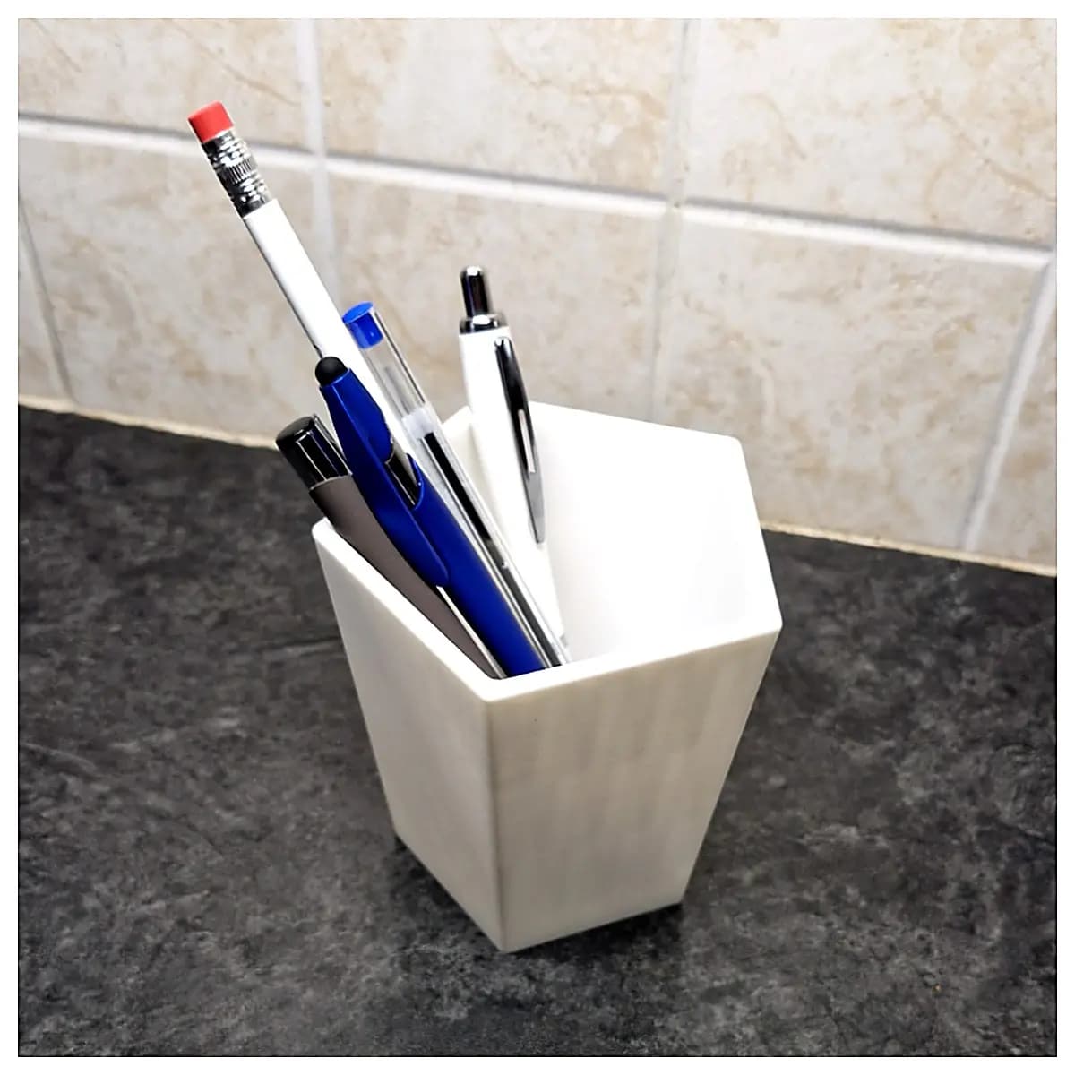 Pentagonal Pencil Holder Creative Desktop Organizer Multi sided Pen Stand Office Study Supplies Side Table Decor