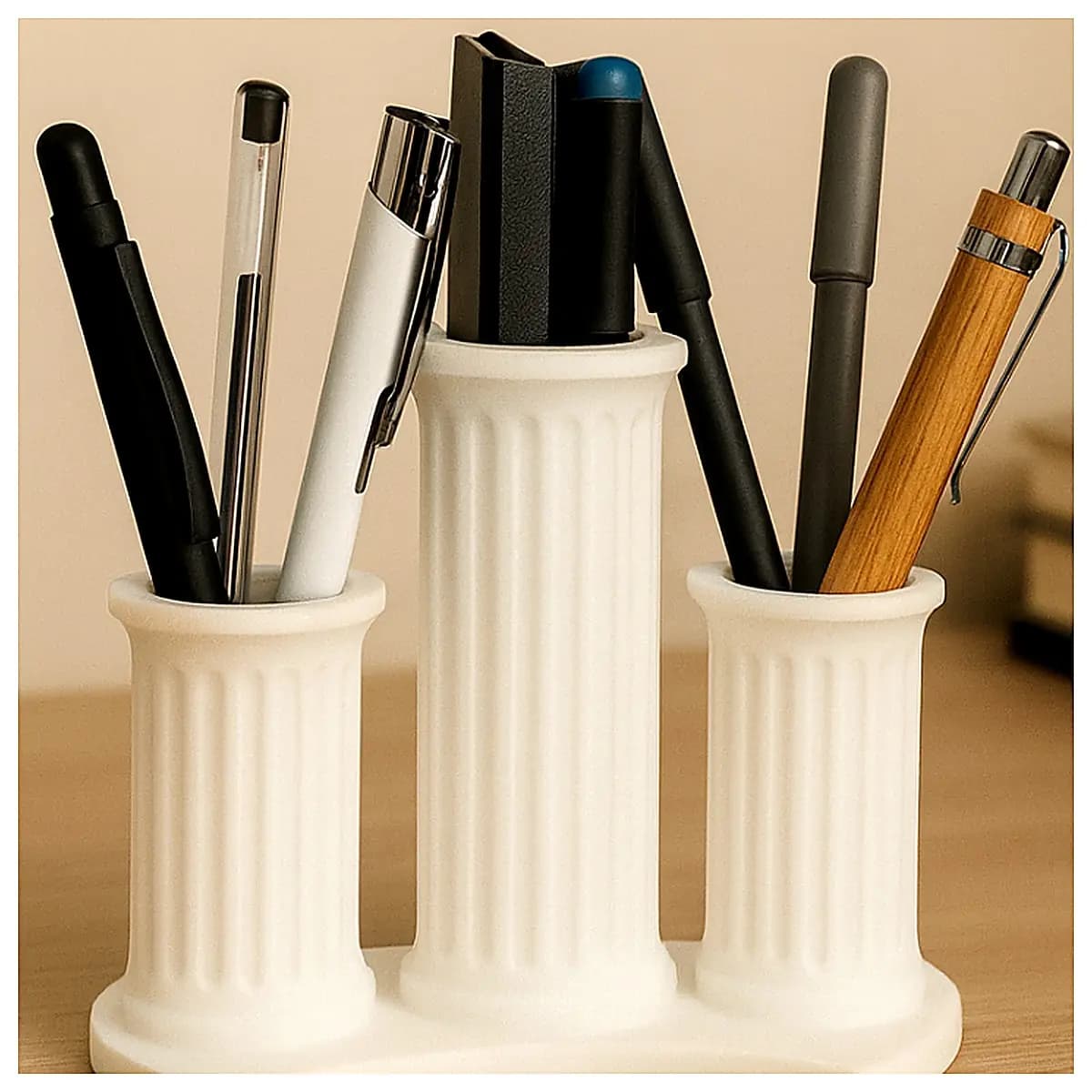 Greek Column Pen Holder Decorative Bookends Column Figurine Home Decor Art Creative Gift Office Decoration