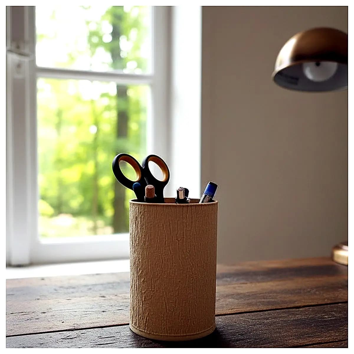 Bark Pencil Holder Natural Wood Pen Container Eco Friendly Decoration Creative Writing Accessory Desk Organizer Art Display Piece