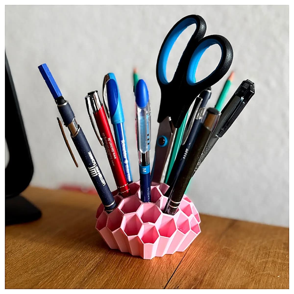 Honeycomb Pencil Holder Organizer Pen Case Desk Storage Supplies Creative Home Office Accessory Multi Function Pen Box