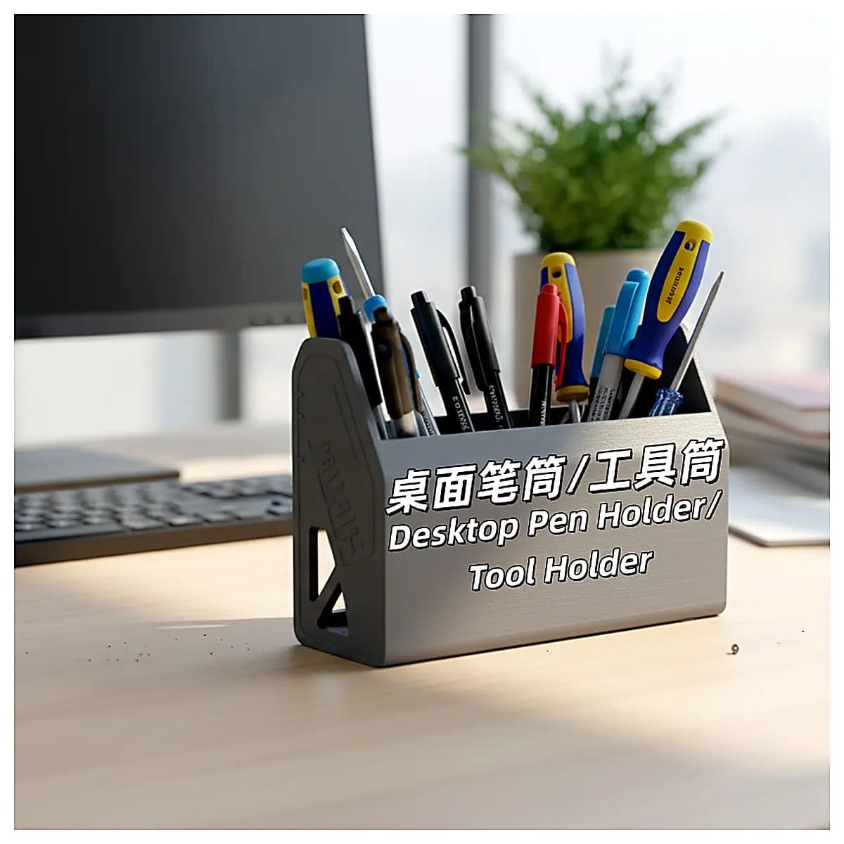 Desktop Pen Holder Organizer Tool Holder Desk Storage Pencil Case Holder Office Supply Multi Function Stand Computer Desktop Organizer