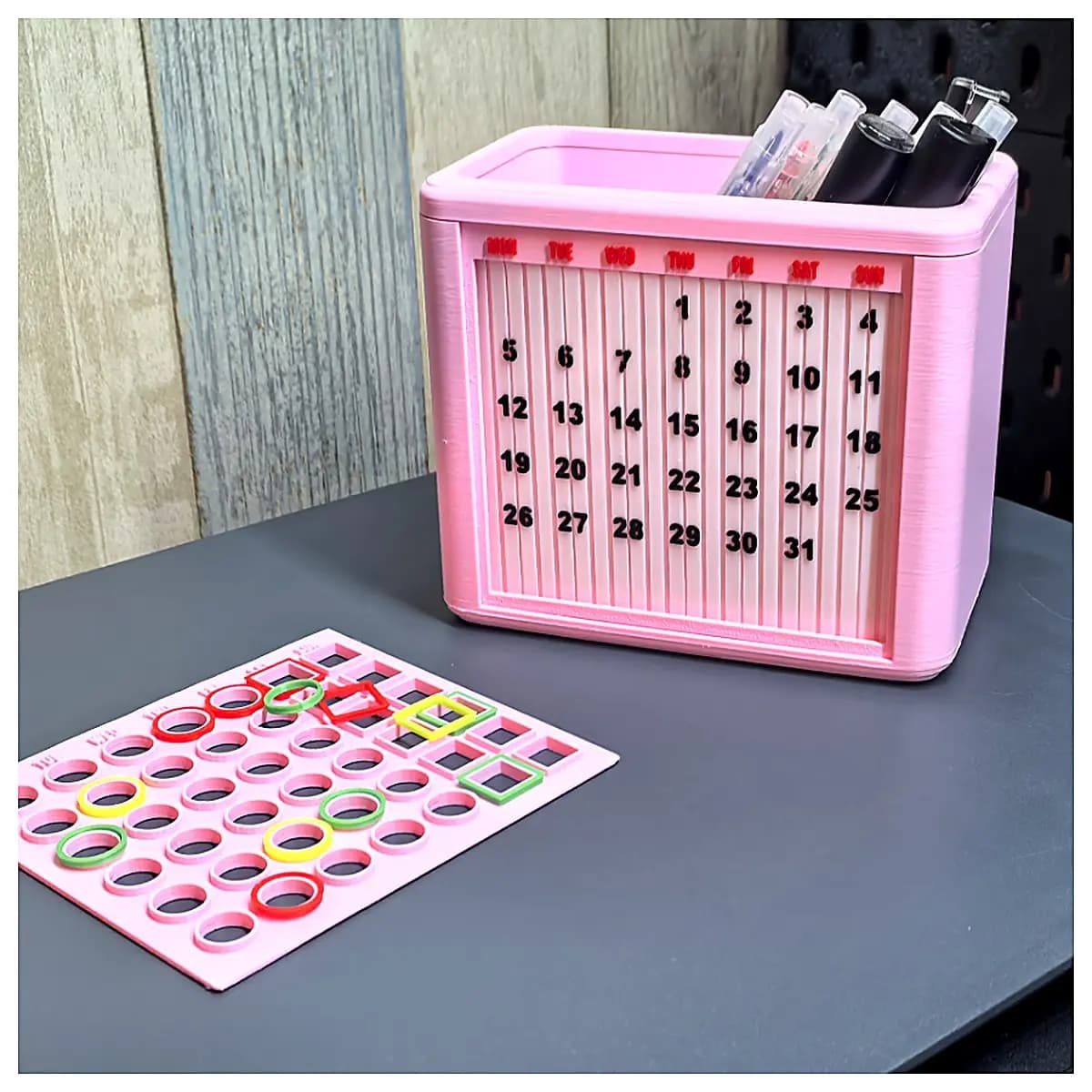 Perpetual Calendar Holder Desktop Decoration Memorial Gift Festival Present Calendar Storage Traditional Culture Display Figurine Year Storage