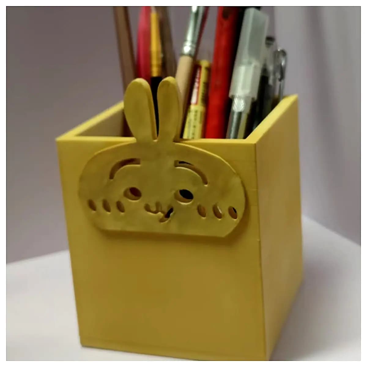Square Wusaqi Pencil Case Customizable Face Design Student School Bag Accessory Replacement Decoration