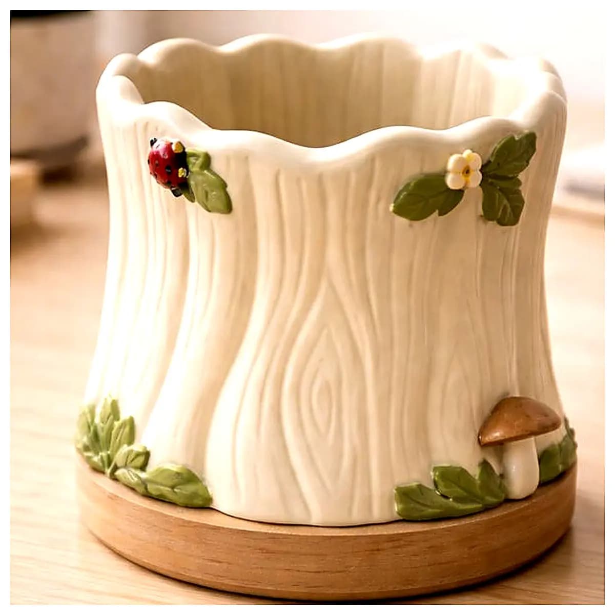 Tree Trunk Pencil Holder Desk Organizer Wall Mounted Bathroom Shelf Creative Multi Function Decoration Home Storage Holder