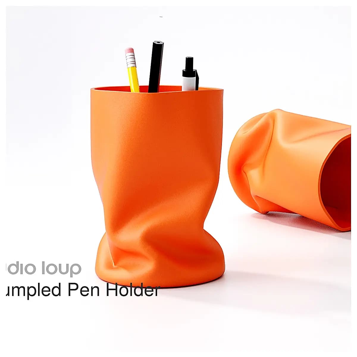 Wrinkle Pen Holder Desk Organizer Decorative Creative Multi Function Pen Case Tube Storage Office Supplies Art Tools