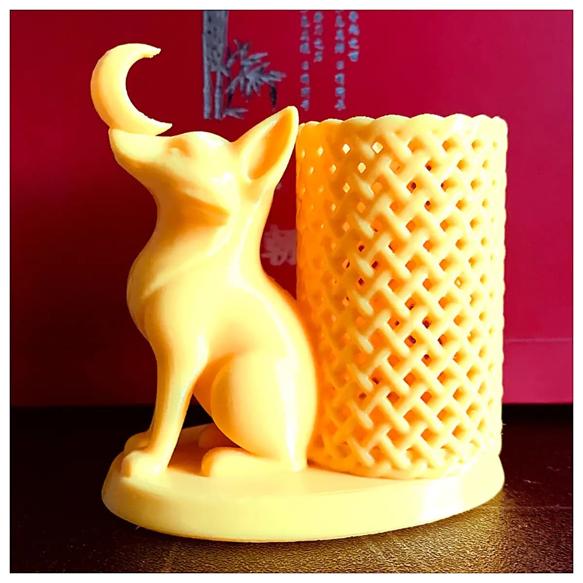 Cute Little Fox Woven Pencil Case Creative Backpack Decoration Study Supplies Student Gift Pen Holder Organizer Girls