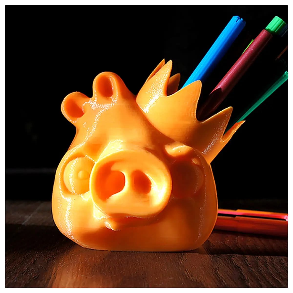 Piggy Bank Pen Holder Cute Animal Desk Organizer Stationery Storage Box for Students Office Supplies Gift Decorative Accessory