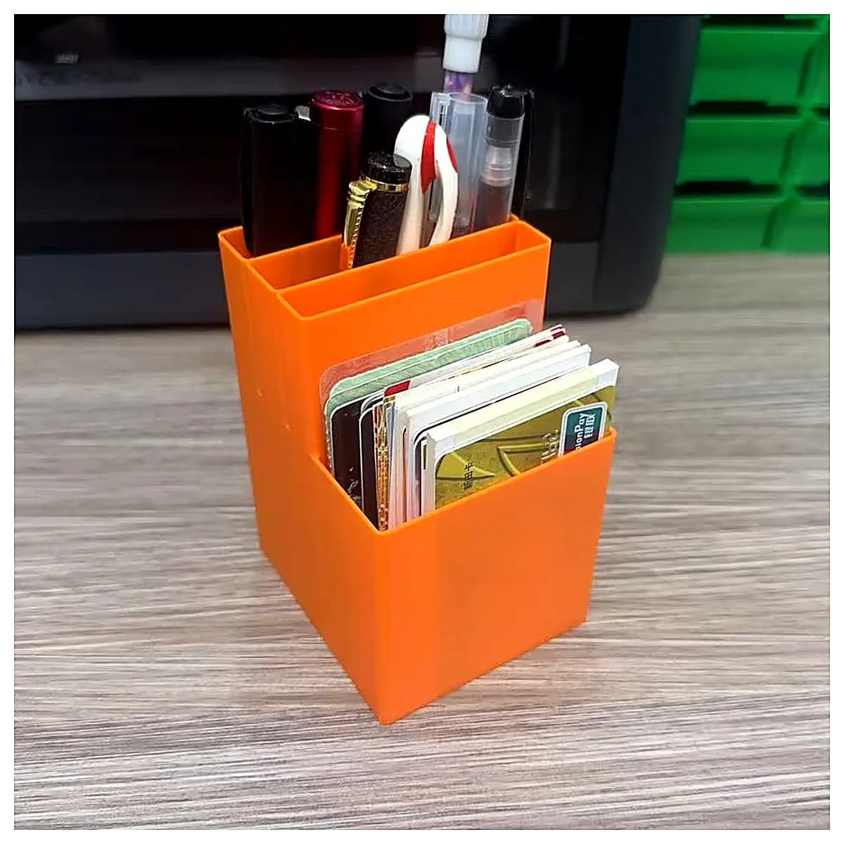 Storage Box Pen Holder Business Card Organizer Multi Compartment Storage Box Desk Organizer Box Storage Container