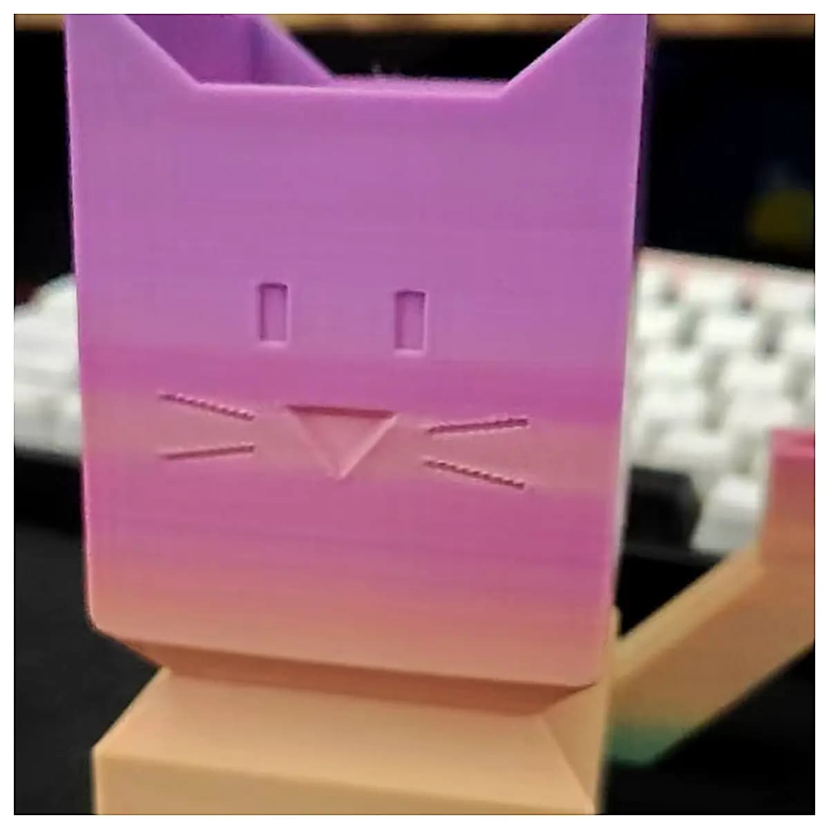 Cat Pen Holder Creative Desk Decor Phone Stand Snack Storage Box Simple Cute Student Gift Office Supplies