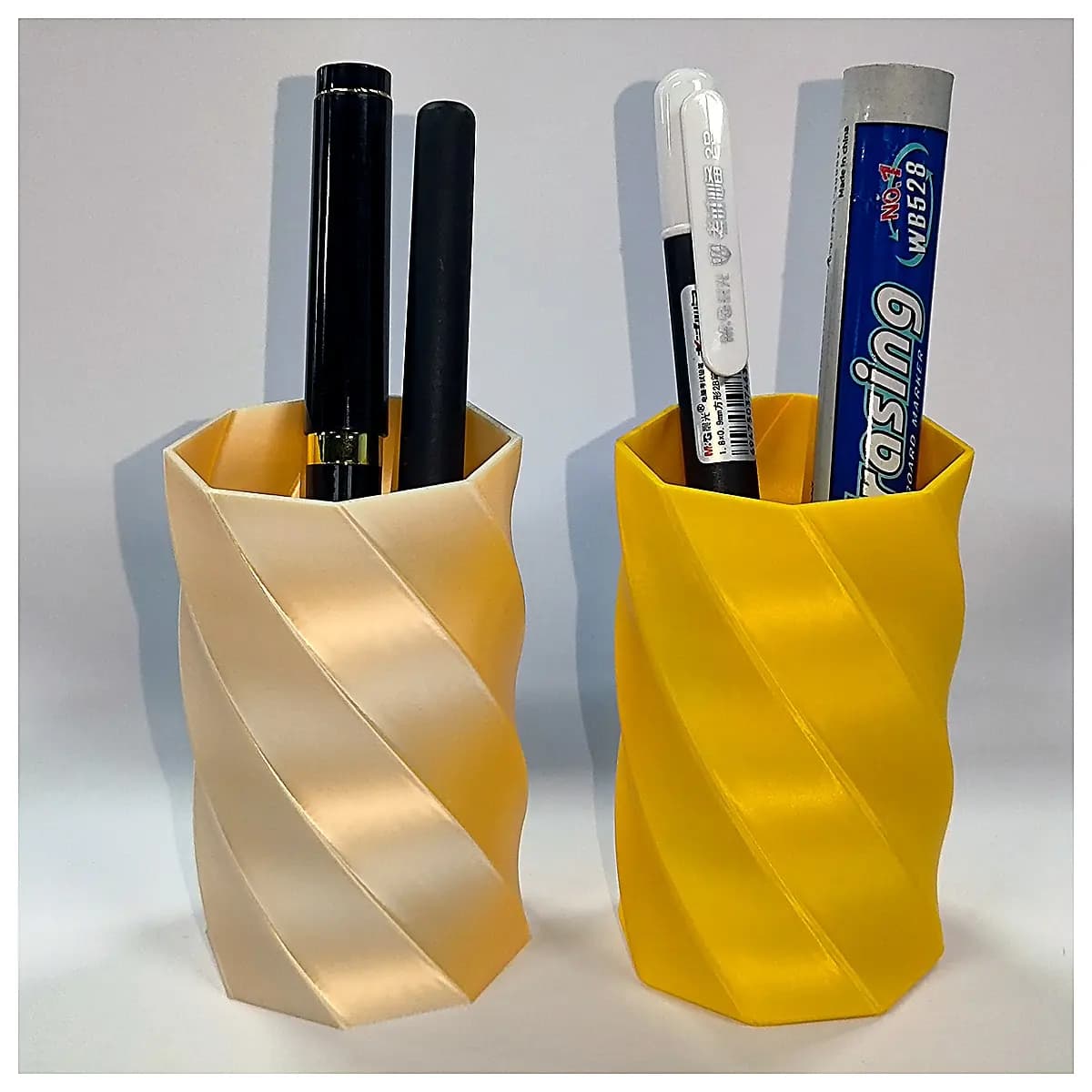Geometric Pencil Holder Multi Function Desk Organizer Pen Case Office Supplies Creative Pen Stand Holder Simple Design Desk Storage