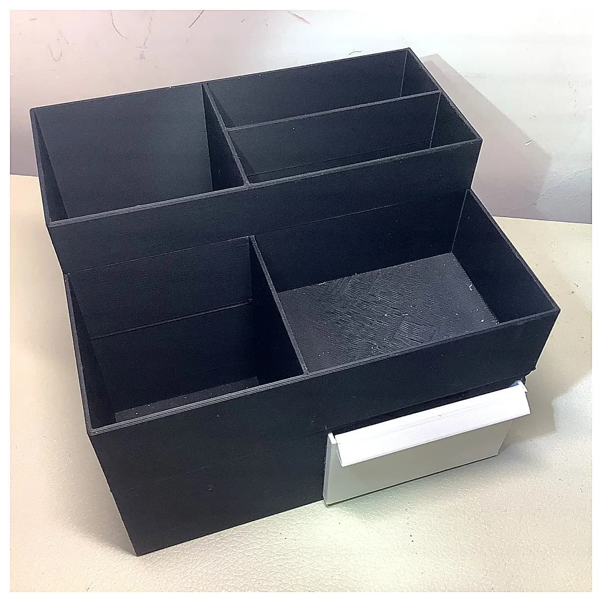 Desk Pen Organizer Box with Drawer Office Study Storage Container Pen Holder Desktop Organizer Storage Box