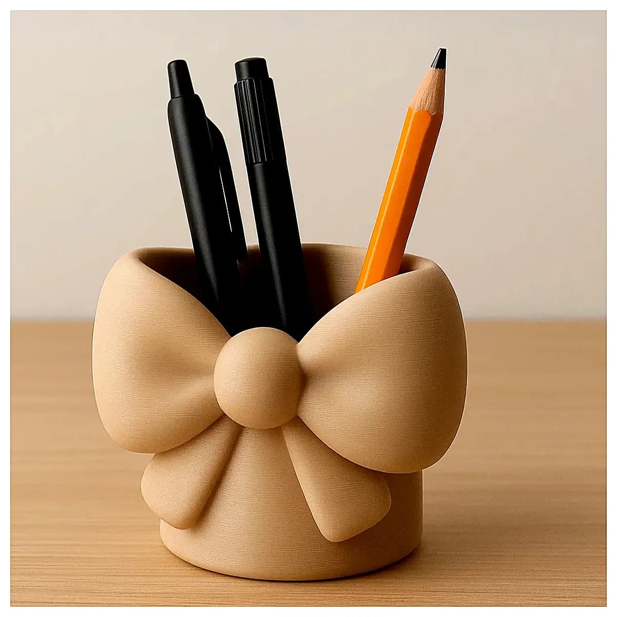 Bow Tie Pen Holder Decorative Desk Accessory Creative Stationery Ornament Bow Tie Pen Stand Office Supplies Learning Accessories Desktop Decoration