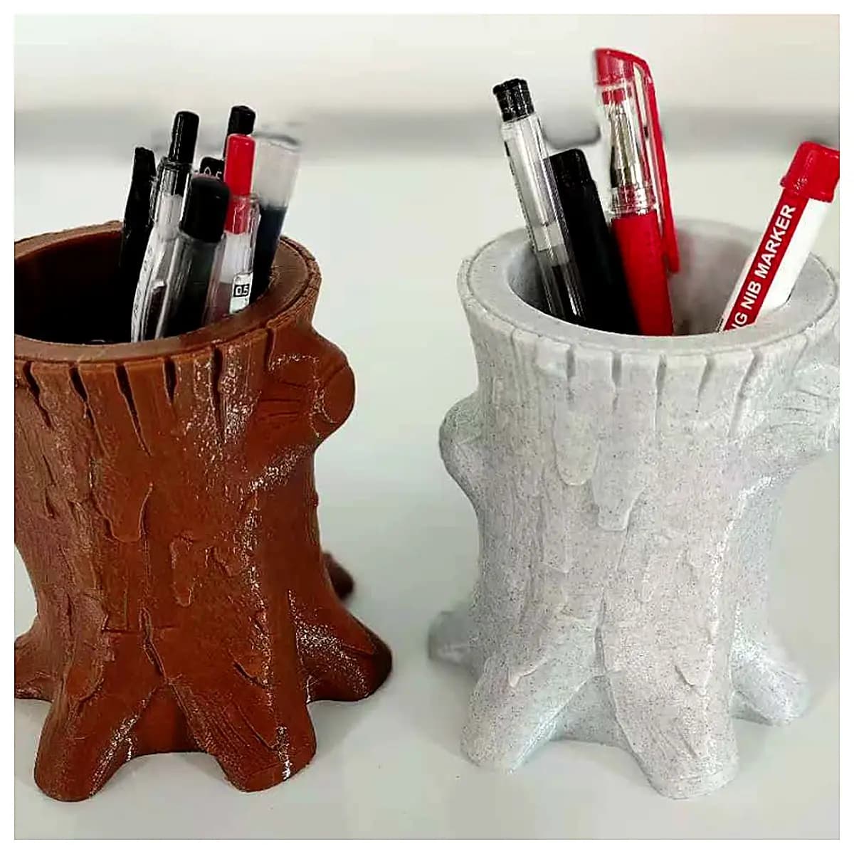 Tree Stump Pencil Holder Tree Branch Holder Outdoor Decoration Garden Decor Yard Ornament Wood Stand Landscape Decoration Creative Home Accent