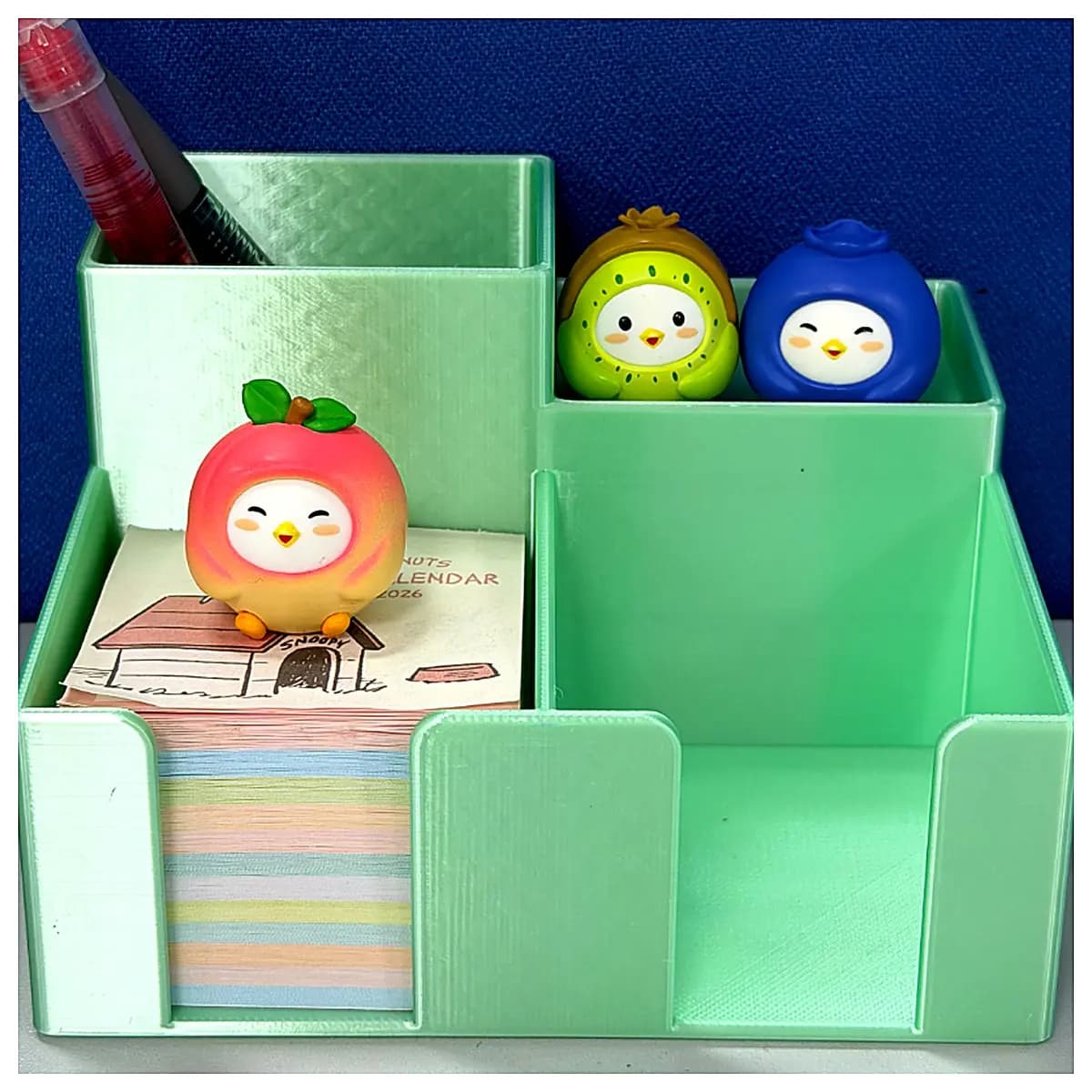 Pen Holder Calendar Storage Box Desk Organizer Stationery Storage Supply Case Office Storage Accessory Holder