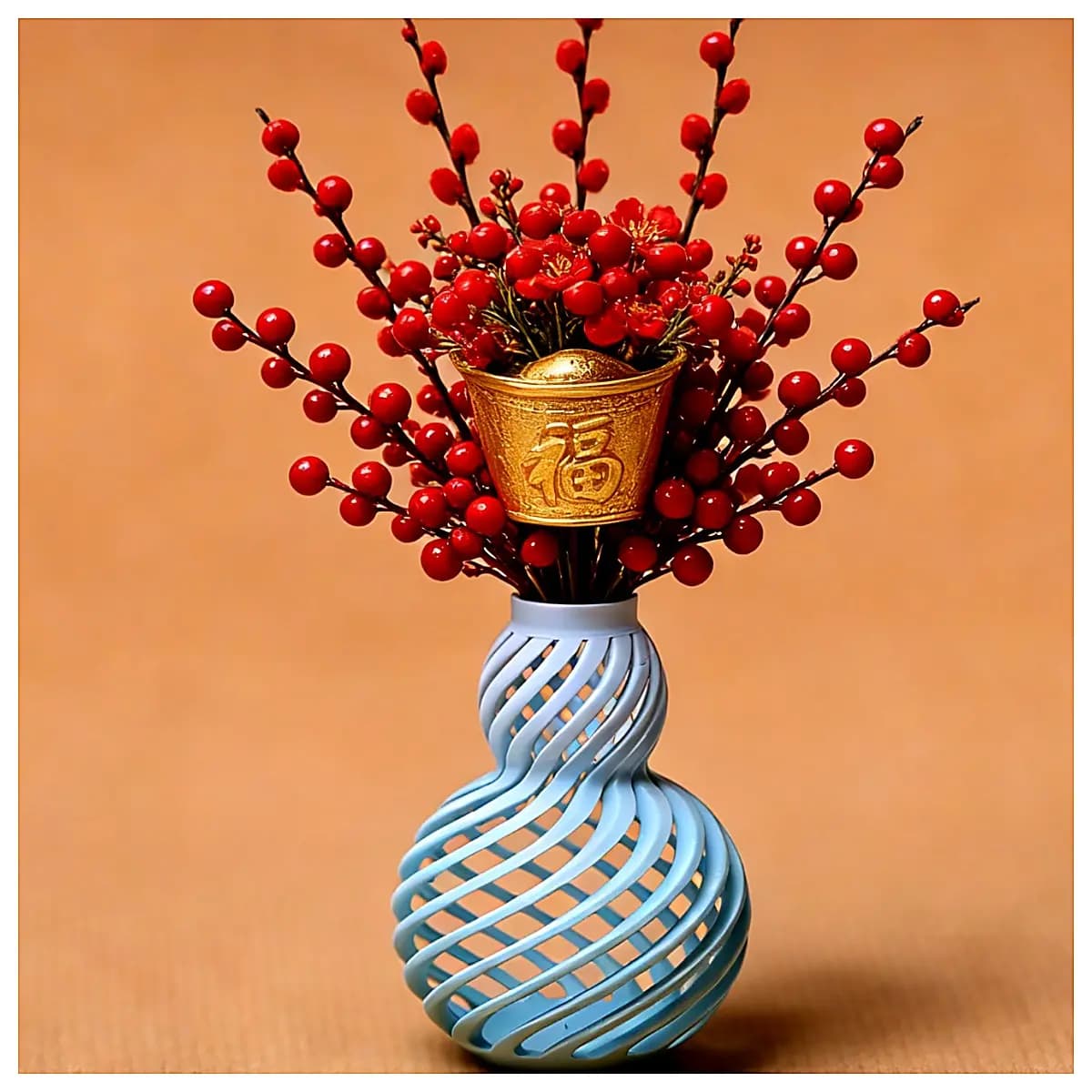 Carved Bottle Pen Holder Creative Decoration Ceramic Vase Desktop Organizer Office Gift Art Ornament
