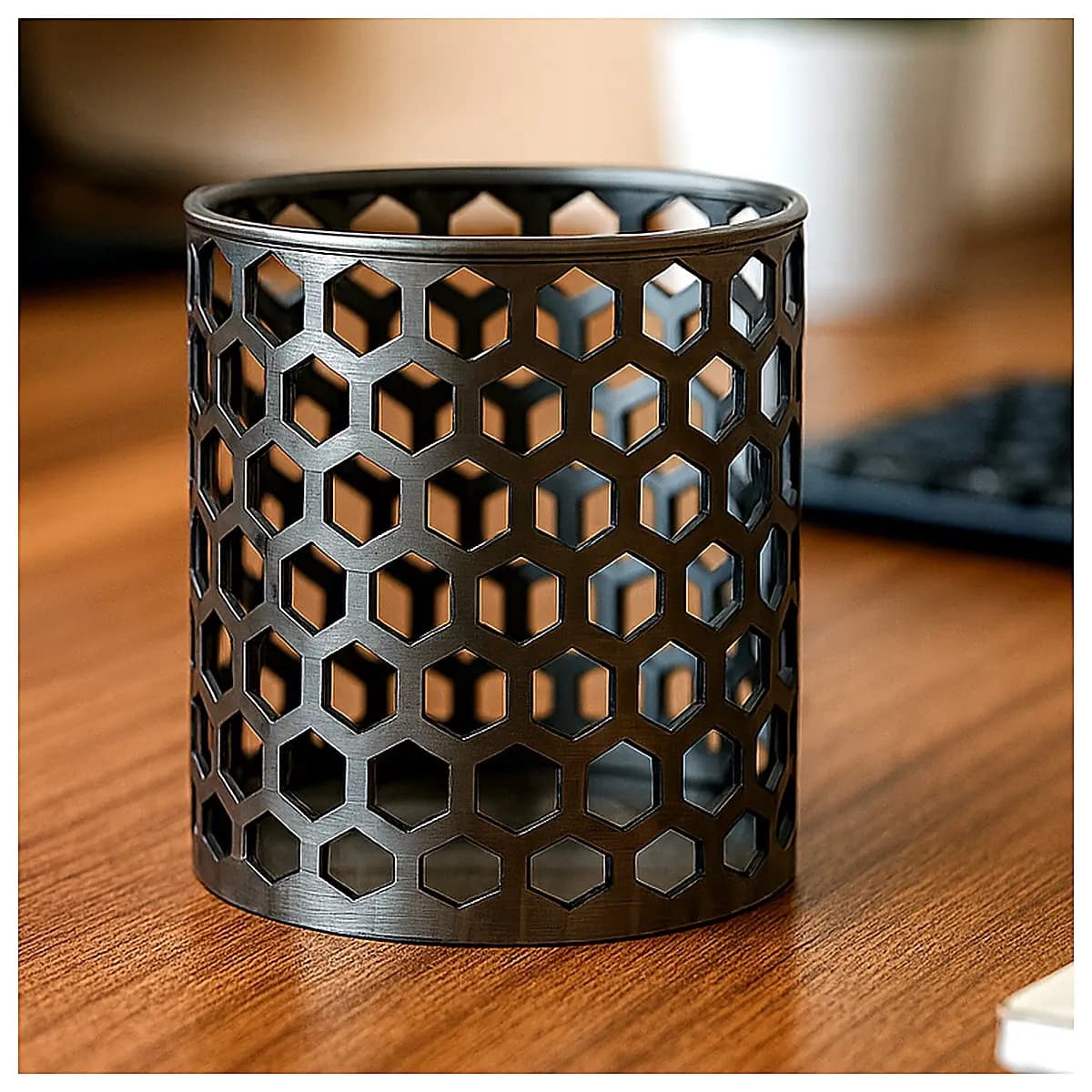 Hexagonal Pencil Holder Creative Storage Box Multi sided Desktop Organizer Office Study Storage Geometric Shape Pen Case Storage Box