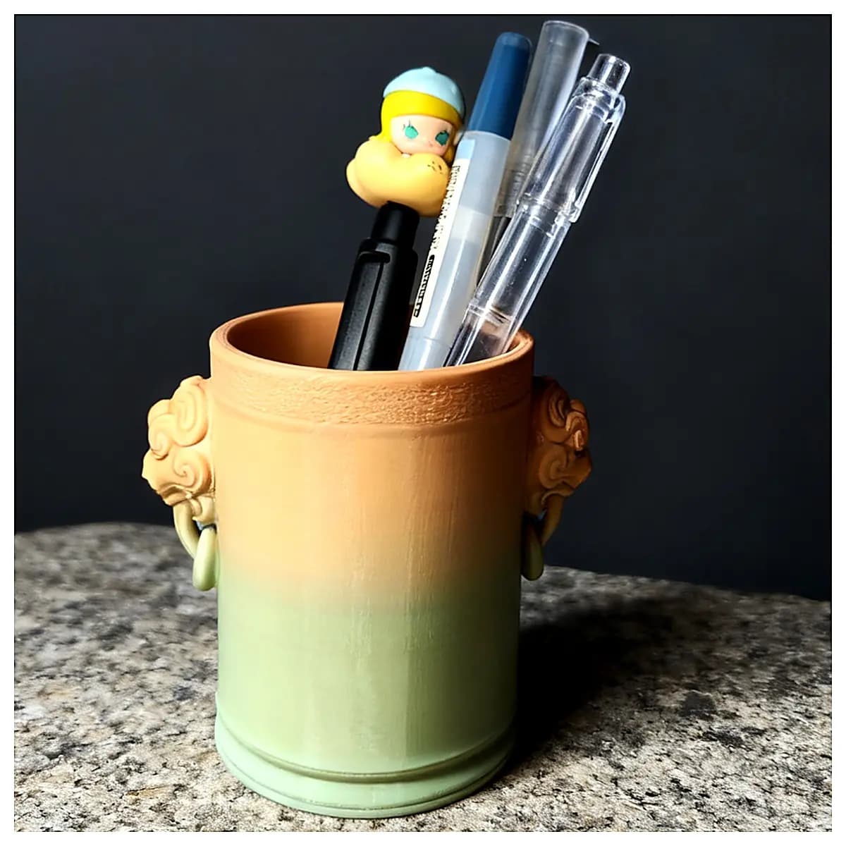 Pen Holder Desk Organizer Office Supplies Storage Shelf Pen Case Holder Multi functional Creative Simple Phone Stand Computer Accessories
