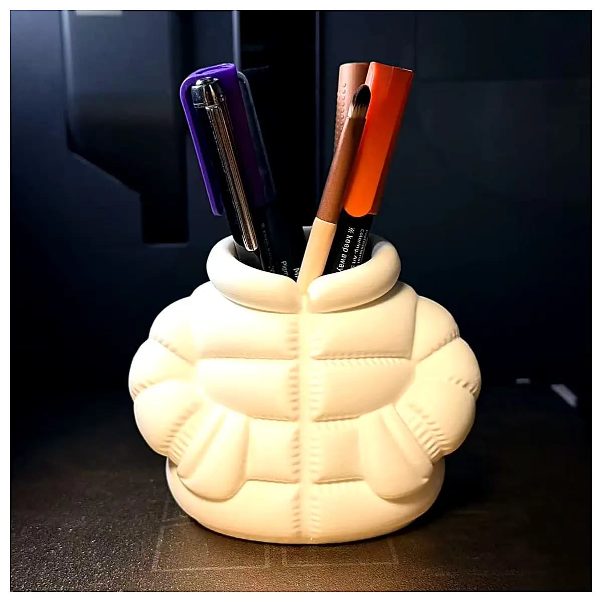 New Puffer Jacket Pencil Case Outdoor Travel Bag Anti Slip Multi Function Student Backpack Accessory Phone Stand Key Holder