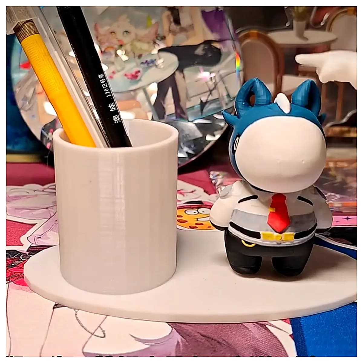 Mingshi Zanni Pencil Case Desk Organizer Office Bookmark Creative Gift Pen Holder Accessories Study Supplies