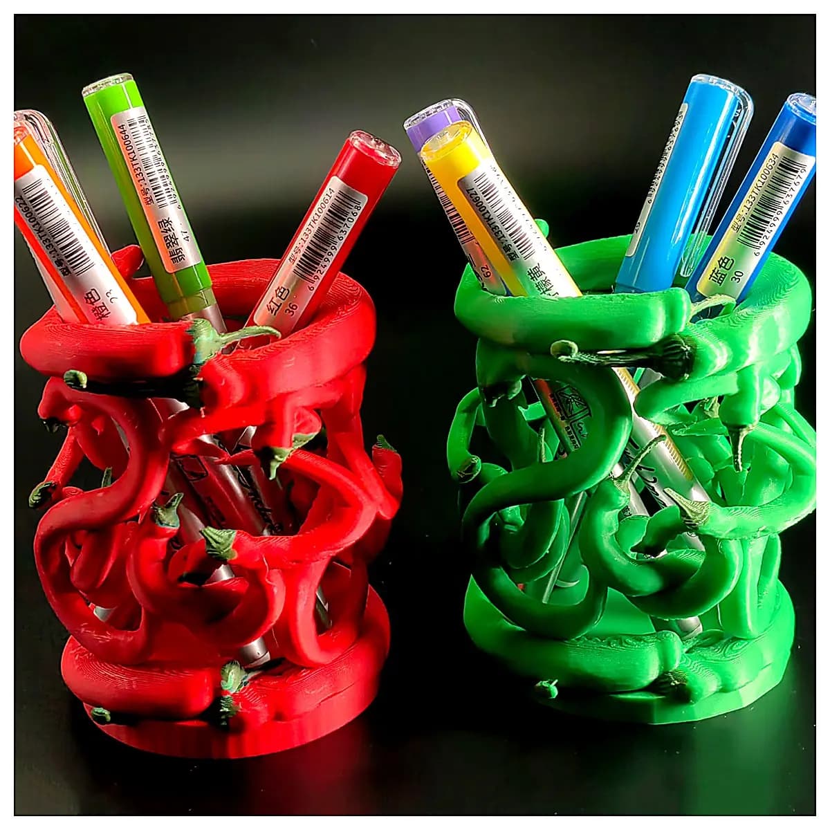 Chili Pencil Holder Desktop Organizer Pen Case Creative Decoration Office Study Supplies Pen Stand Holder Simple Practical