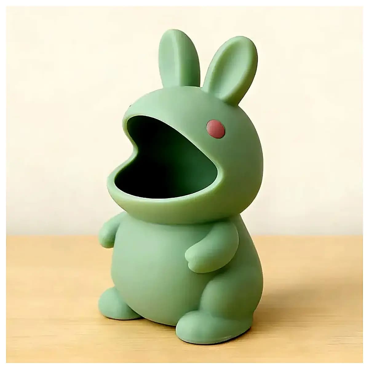 Plush Rabbit Pencil Holder Desk Organizer Cute Cartoon Animal Figurine Student School Bag Decoration Office Supply Pen Case Accessories