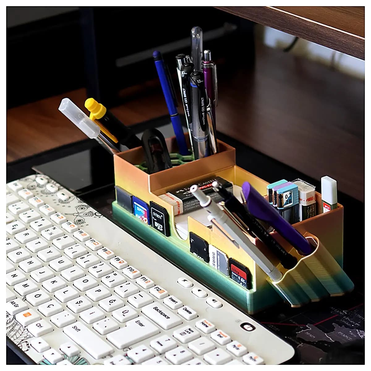Falconsson Desktop Organizer Pen Holder Multi Function Desk Storage Box Accessory Desktop Organizer Supplies