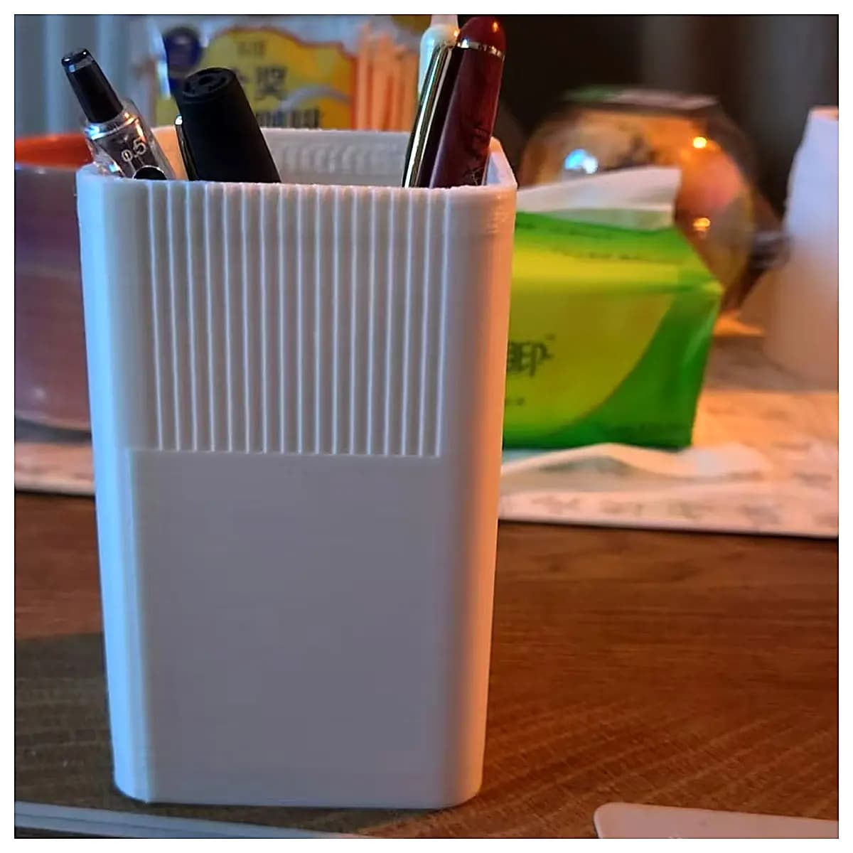 Square Pen Holder Creative Desktop Organizer Art Pen Tube Pen Case Multi Functional Office Study Decoration Pen Stand Pen Holder Accessories