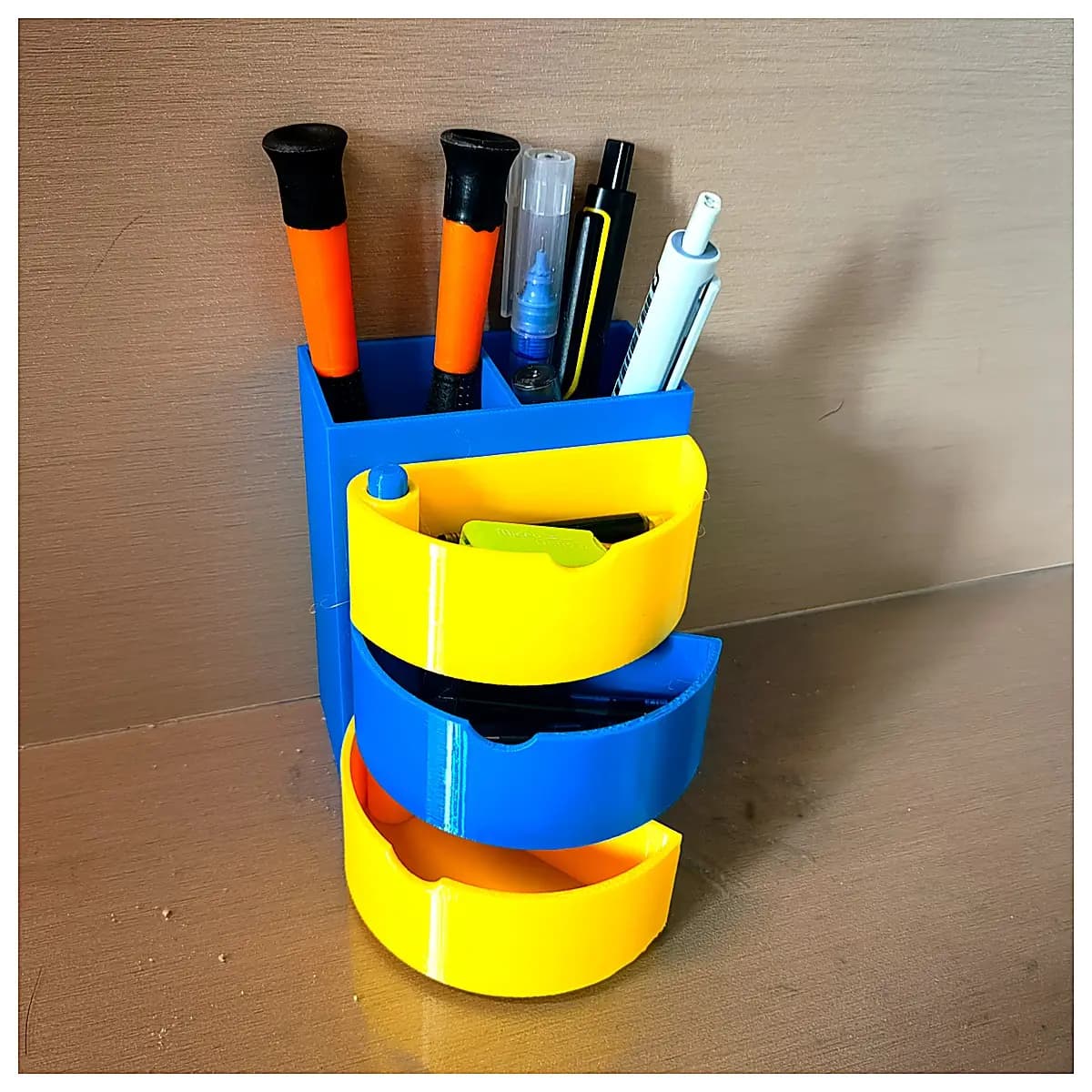 Rotating Drawer Pen Holder Organizer Rotating Desk Tray Multi Function Spin Caddy Creative Office Storage Rotating Pen Box Desktop Accessories Office