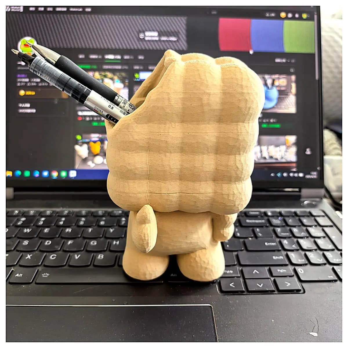 Biscuit Man Pencil Holder Creative Decoration Desk Ornament Cookie Figure Snack Decor Office Gift