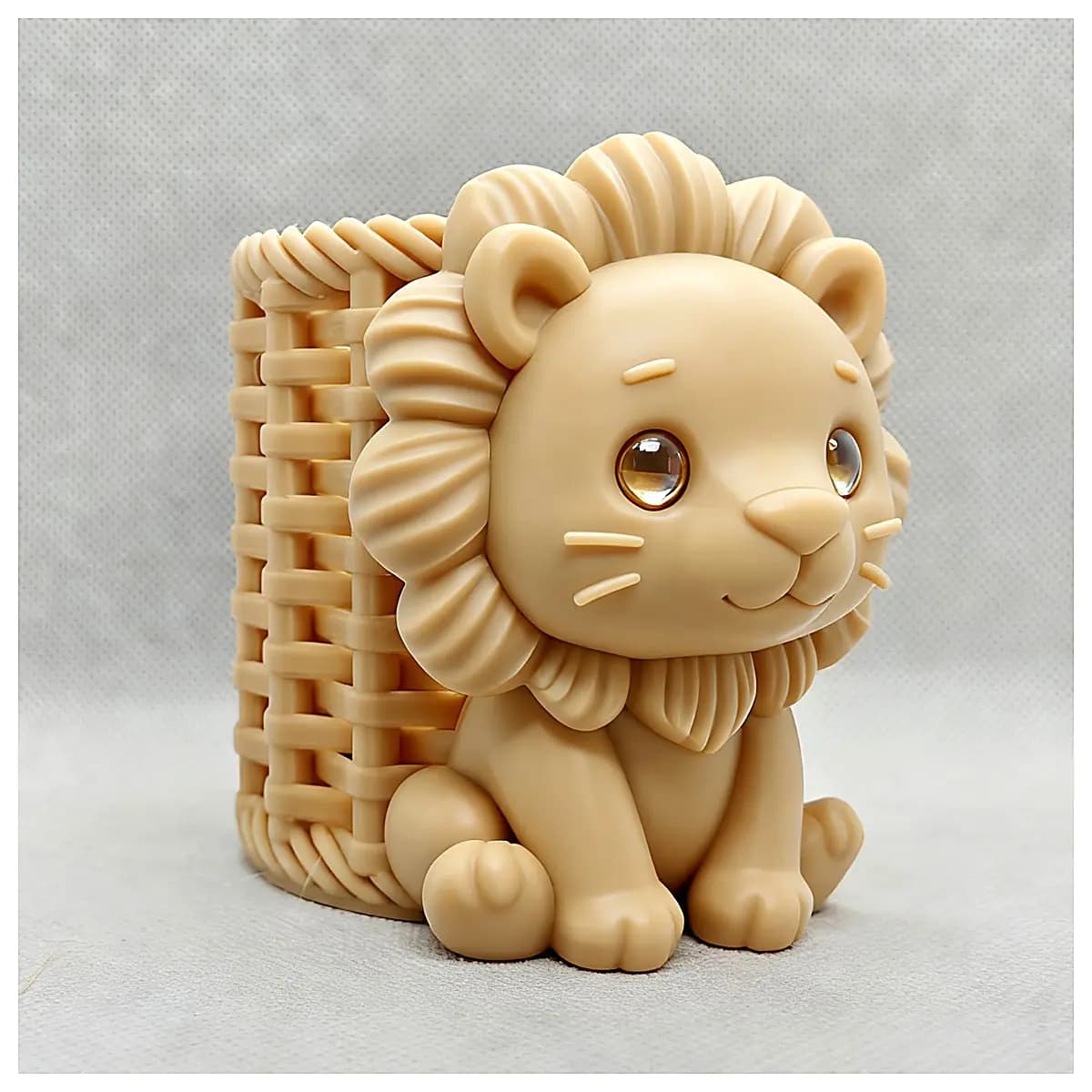 Basket Lion Cub Pencil Case Kids Desk Organizer Cute Cartoon Storage Box Stationery Toy Holder