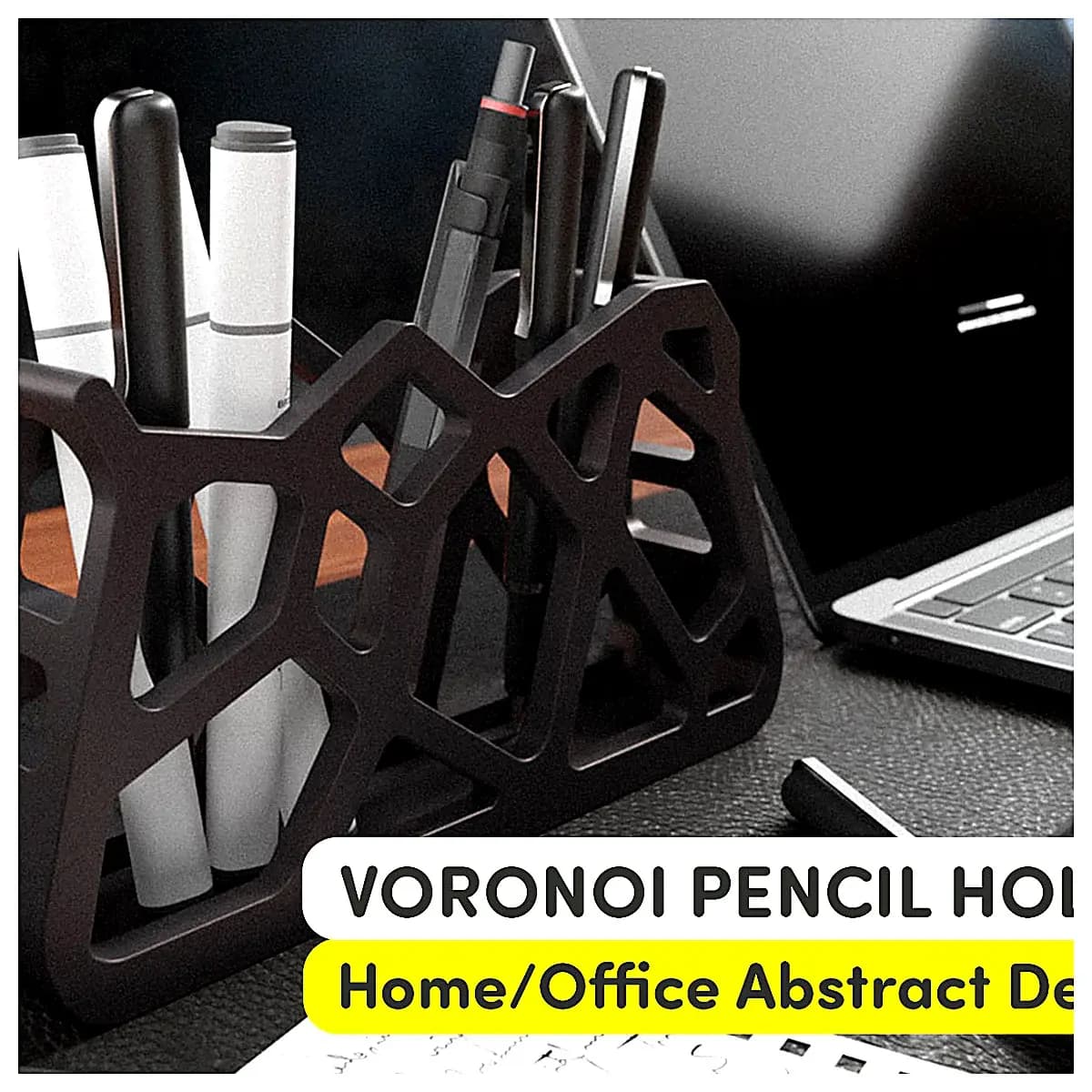 Voronoi Pattern Pen Holder Creative Multi Function Pen Case Mobile Stand Office Organizer Desk Decoration Pen Accessories