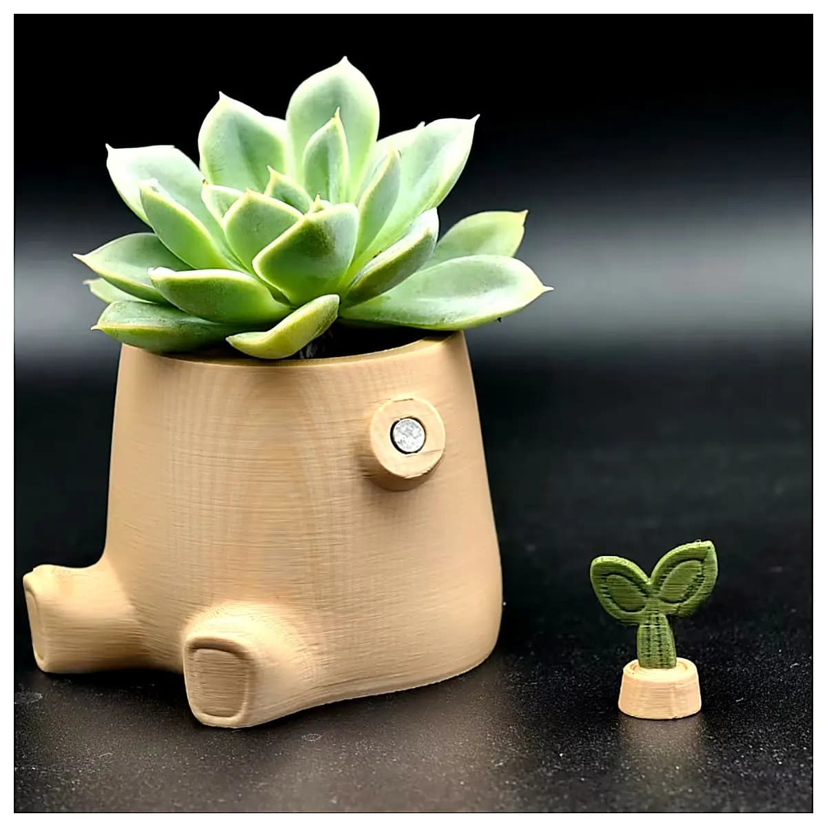 Tree Stump Magnetic Succulent Planter Creative Pen Holder Desk Decoration Succulent Plant Container Gardening Accessory Magnetic Pot