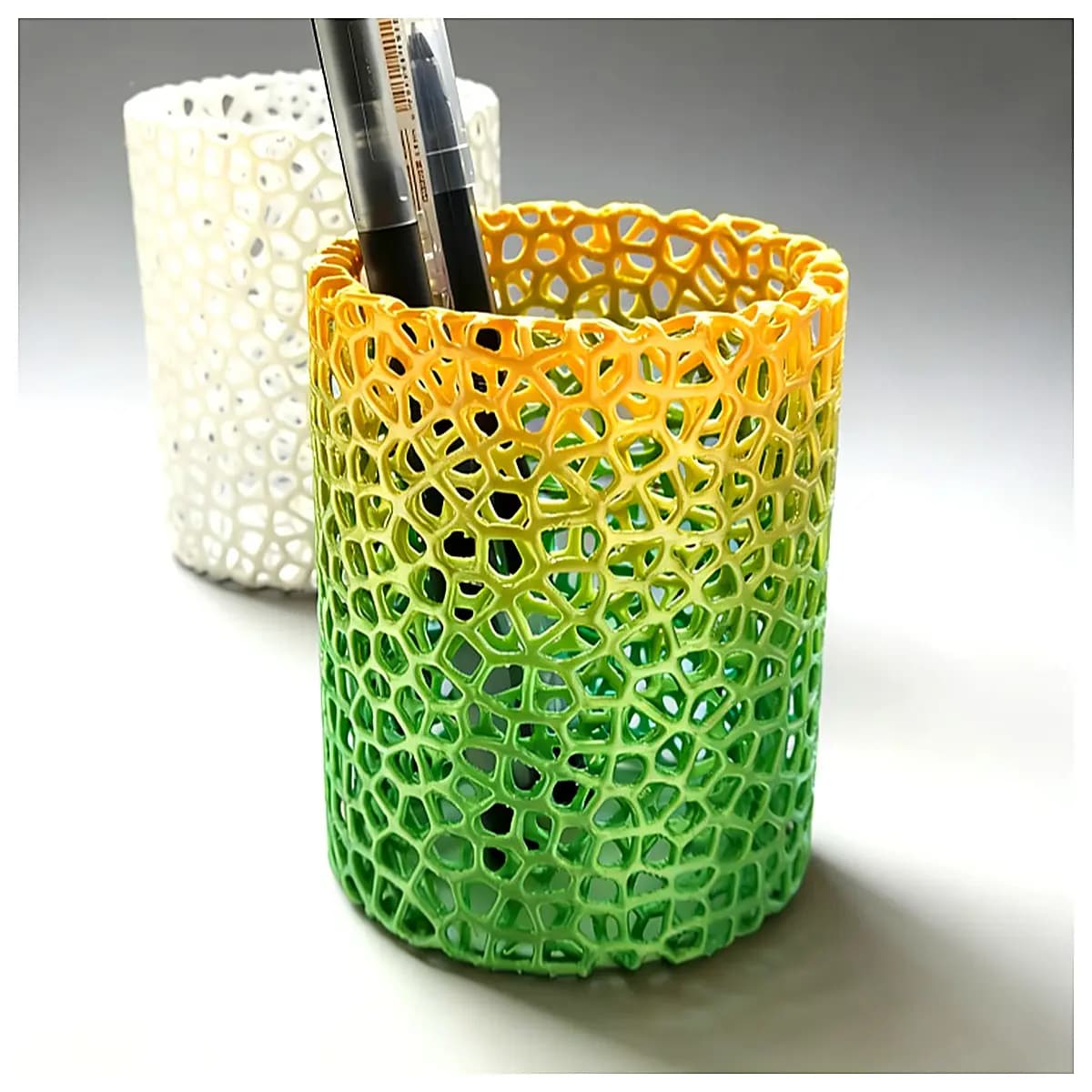 Double Layer Hollow Pen Holder Carved Design No Support Desk Organizer Office Supplies Study Accessories Creative Pen Stand
