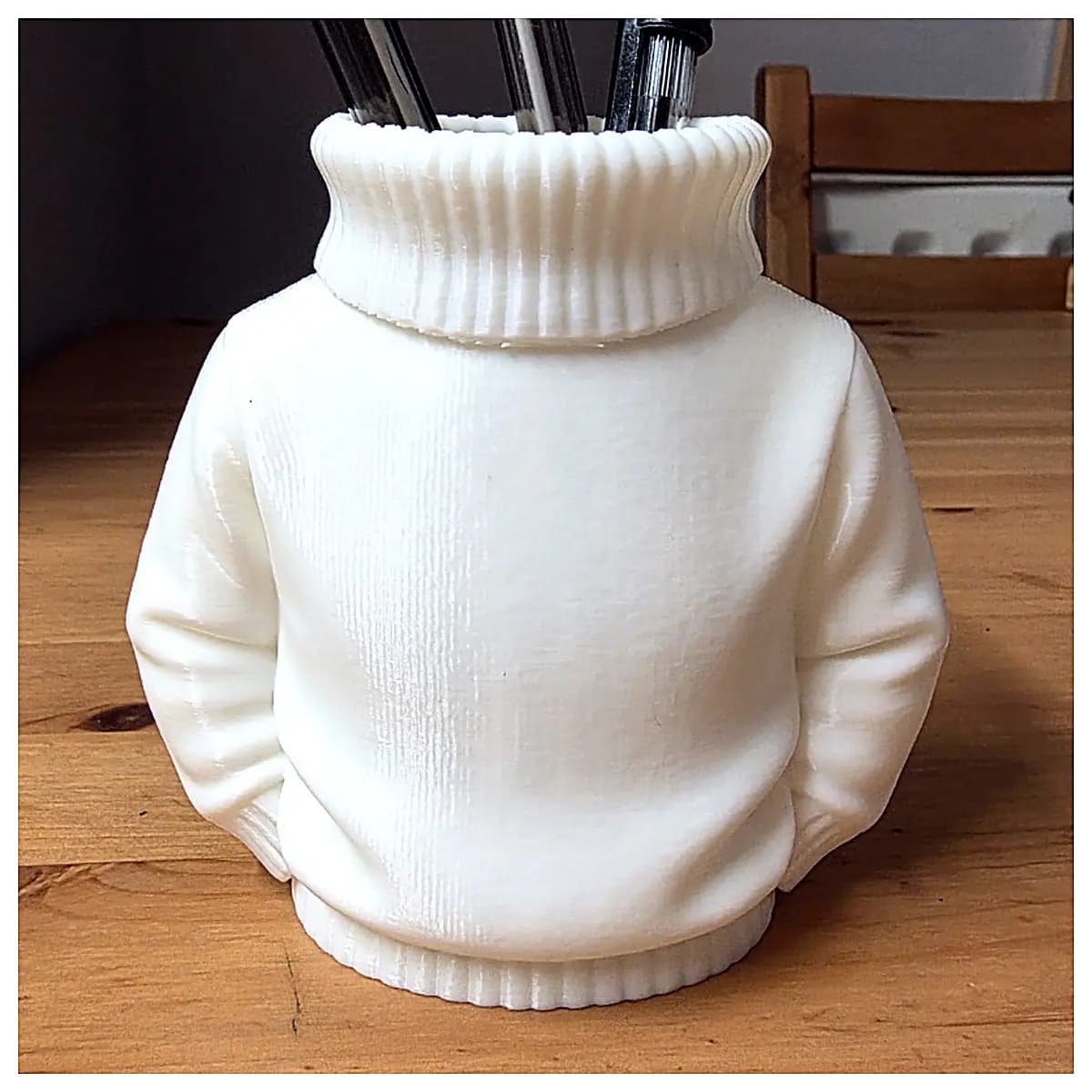 High Neck Knit Sweater Pencil Case Organizer Cozy Sweater Holder Home Storage Closet Organizer Decorative Storage Box