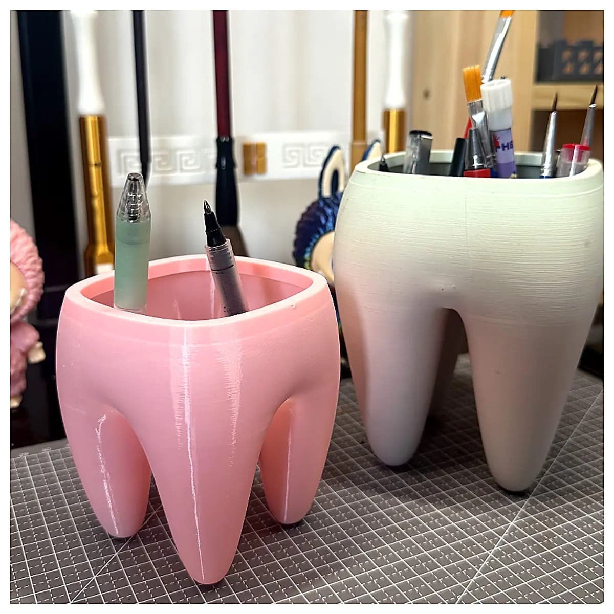 Tooth Pencil Holder Creative Design Tooth Decoration Pen Case Tooth Figurine Tooth Gift Tooth Collection