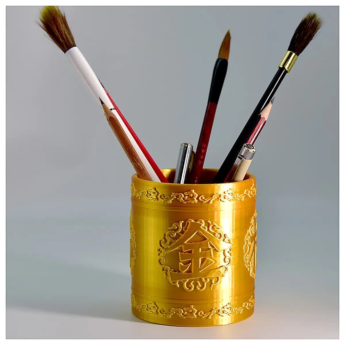 Jinbang Title Pen Holder Pen Stand Pen Case Inkwell Office Supplies Study Exam Support Desktop Organizer Standing Desk Holder