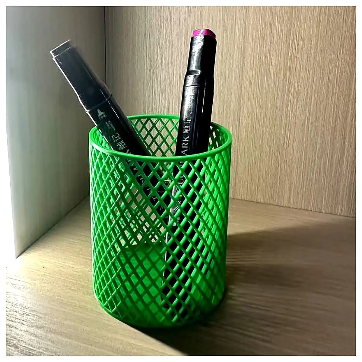 Perforated Grid Pen Holder Desk Organizer Office Supply Storage Pencil Case Multi Grid Design Computer Accessory