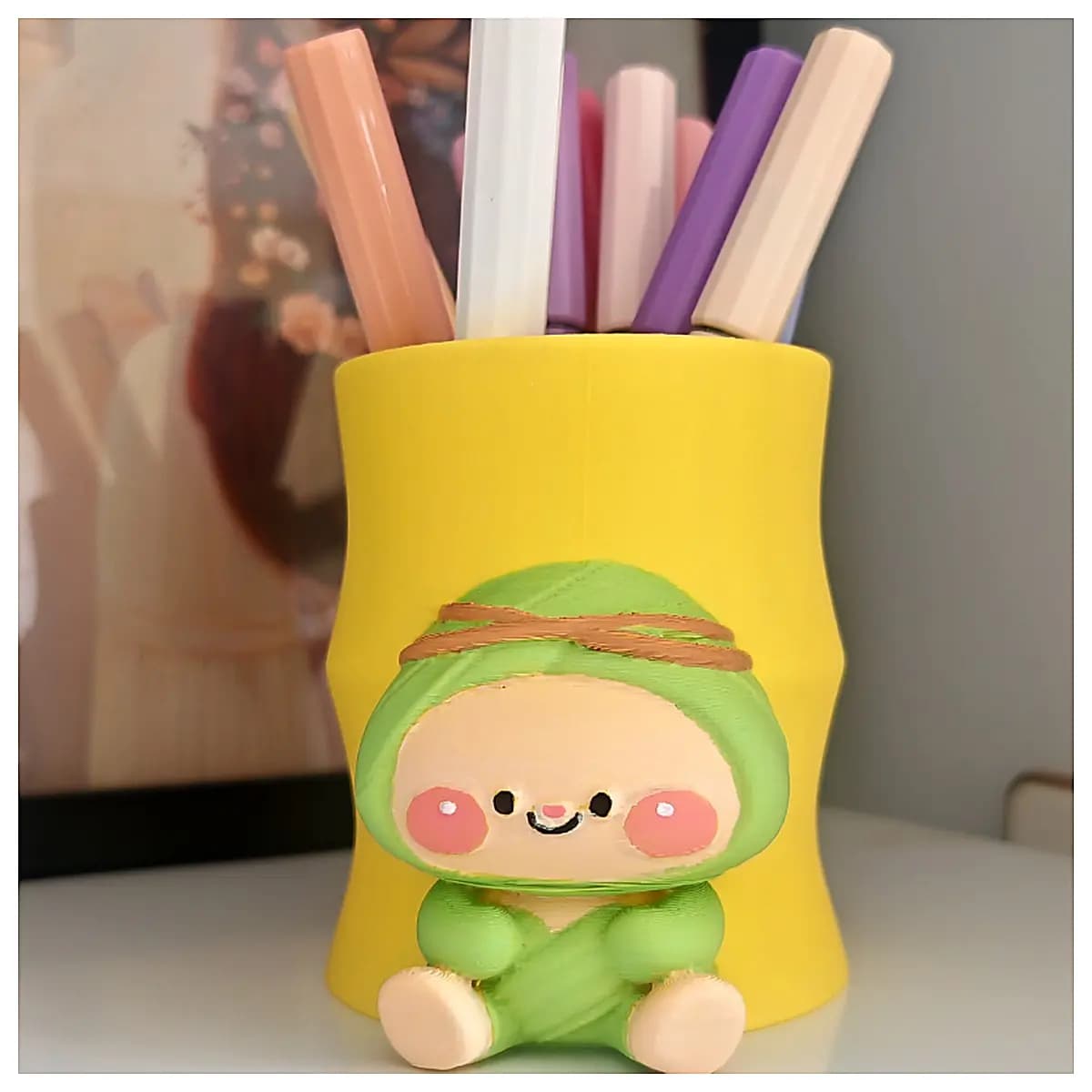 Cute Zongzi Pencil Holder Creative Stationery Student Gift Festive Decoration Adorable Small Gift Desktop Ornament Zongzi Festival Gift