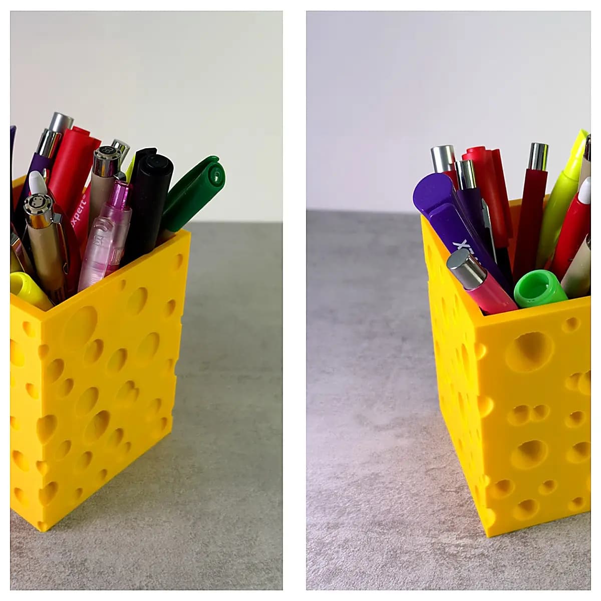 Cheese Block Pencil Holder Creative Desktop Decoration Snack Storage Box Kitchen Organizer Food Cute Storage Container Multi Compartment Design Suitab