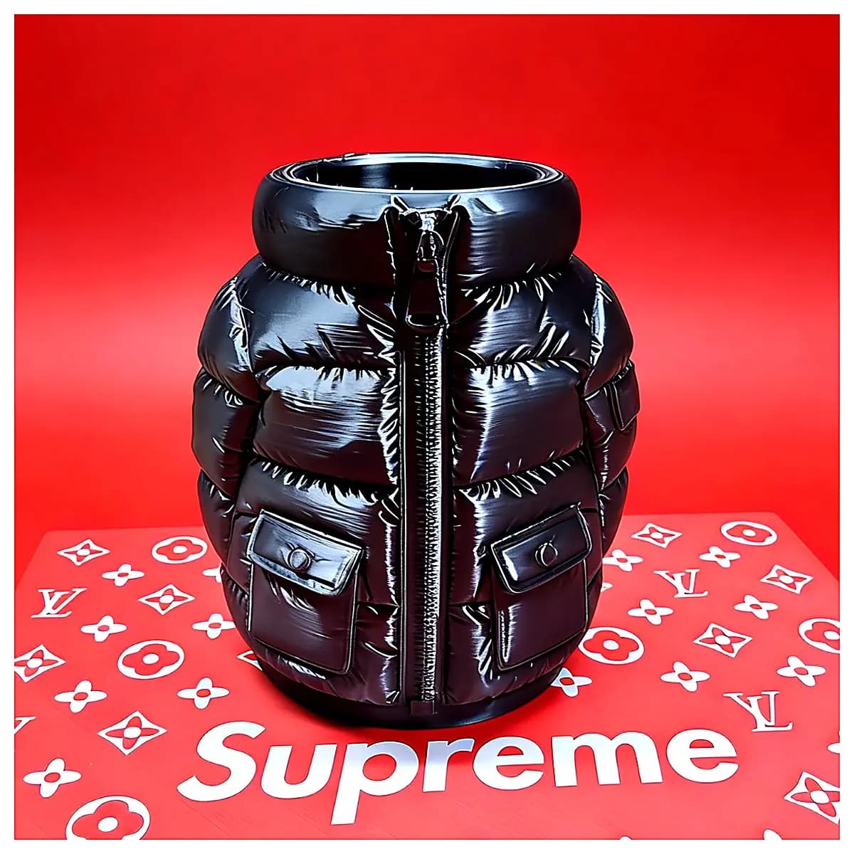 Black Puffer Jacket Pencil Case Inserts Warm Multi Function Pen Bag Outdoor Travel Student Backpack Accessories Black Pencil Holder
